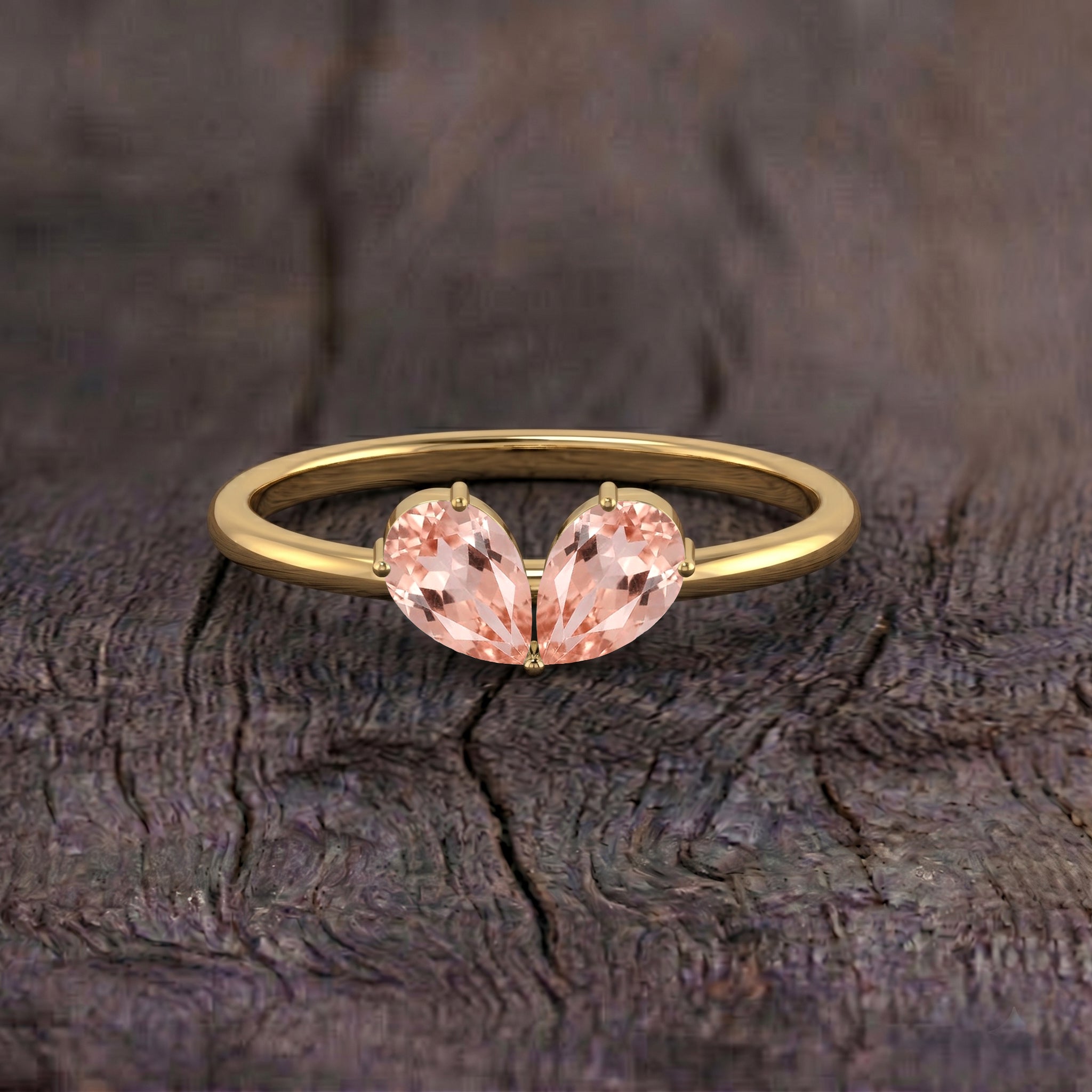 Lab Morganite Pear Jewelry, Sterling Silver Promise Ring, Pear Gemstone Ring, Elegant Gift, Handmade Jewelry, Women's Ring, Fine Jewelry