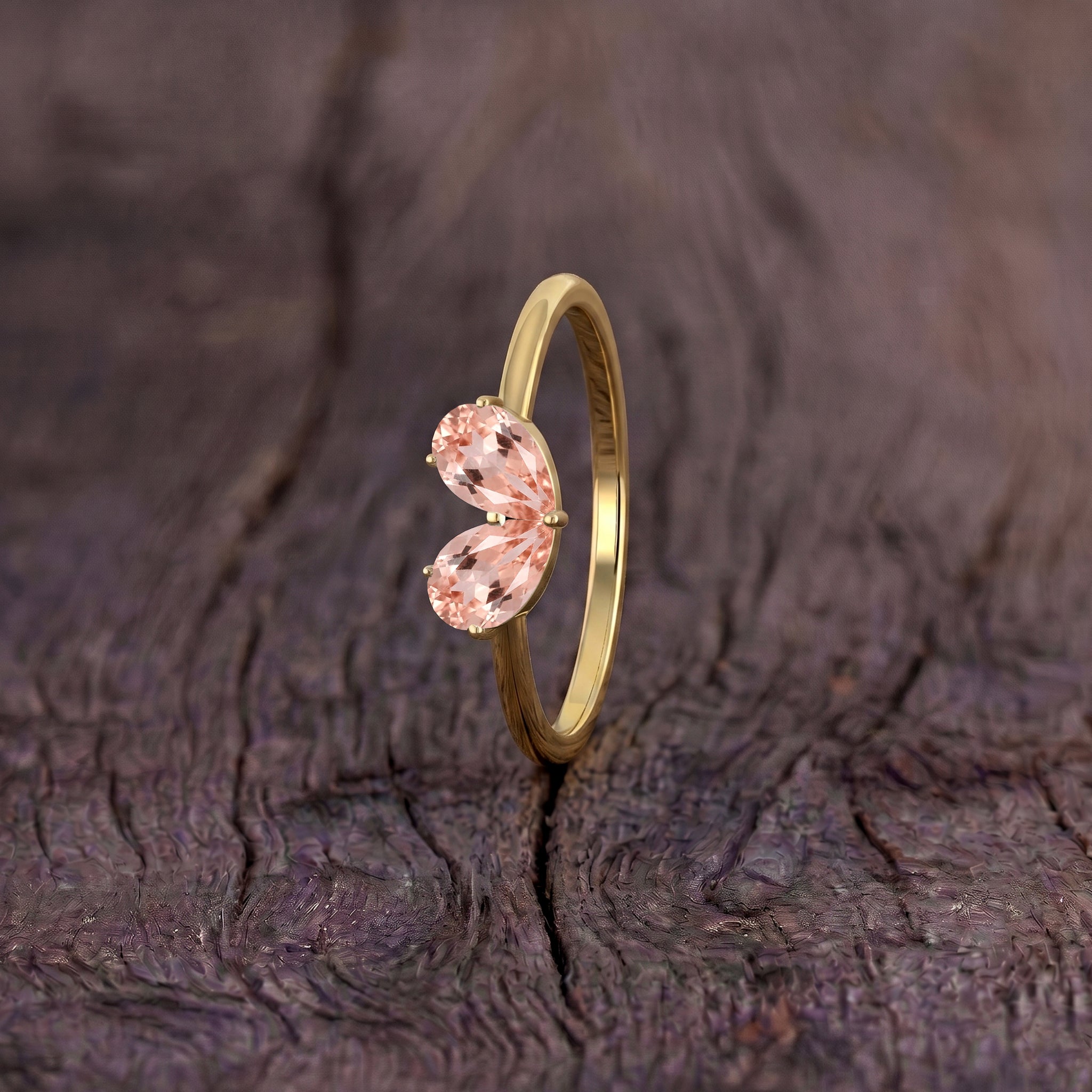 Morganite Statement Ring, Pear Cut Ring, Handmade Sterling Silver Jewelry, Women's Fine Jewelry, Luxury Ring, Birthday Gift, Gemstone Jewelry