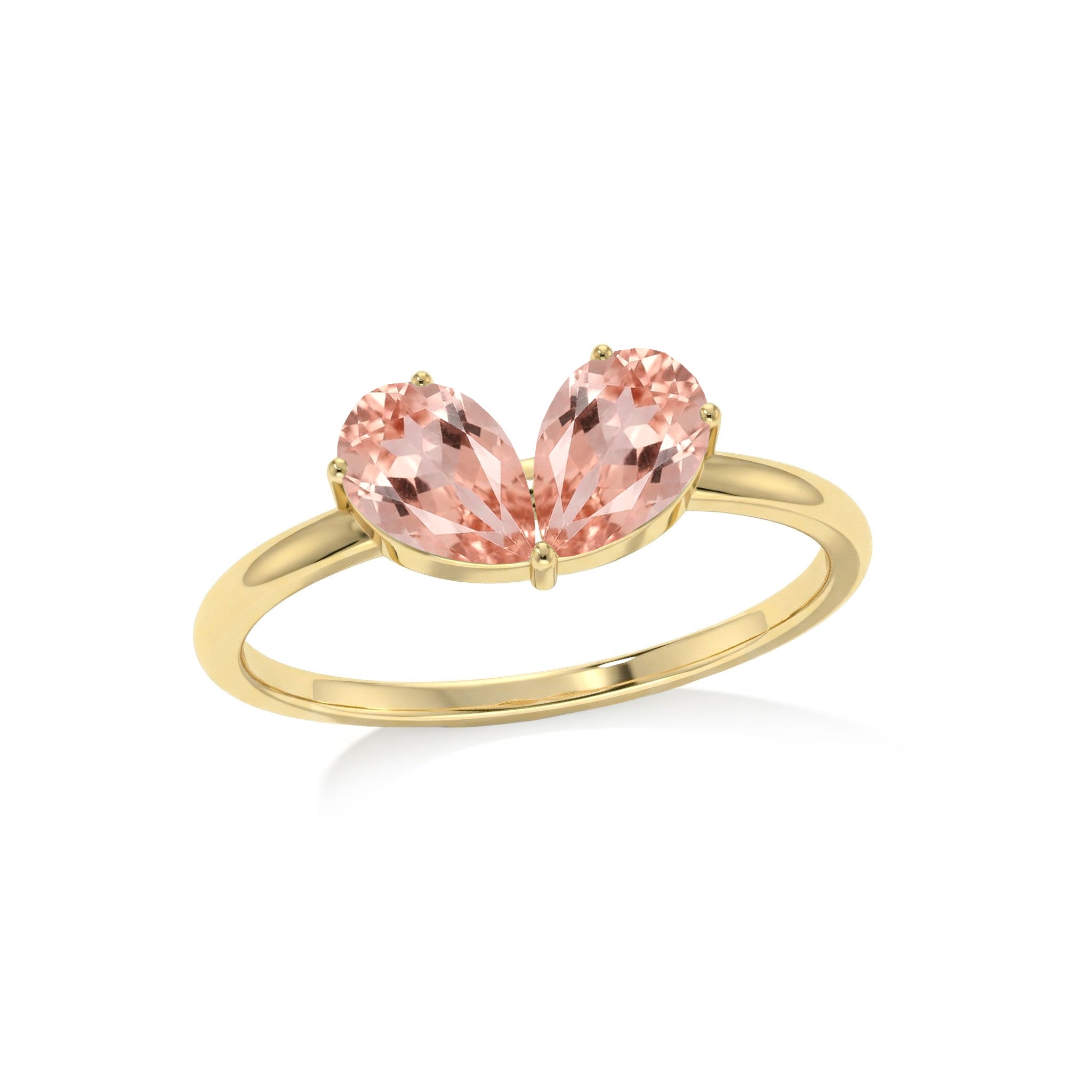 Handmade Morganite Ring, Pear Cut Gemstone Ring, Sterling Silver Jewelry, Anniversary Ring, Fashion Jewelry, Women's Ring, Luxury Gift