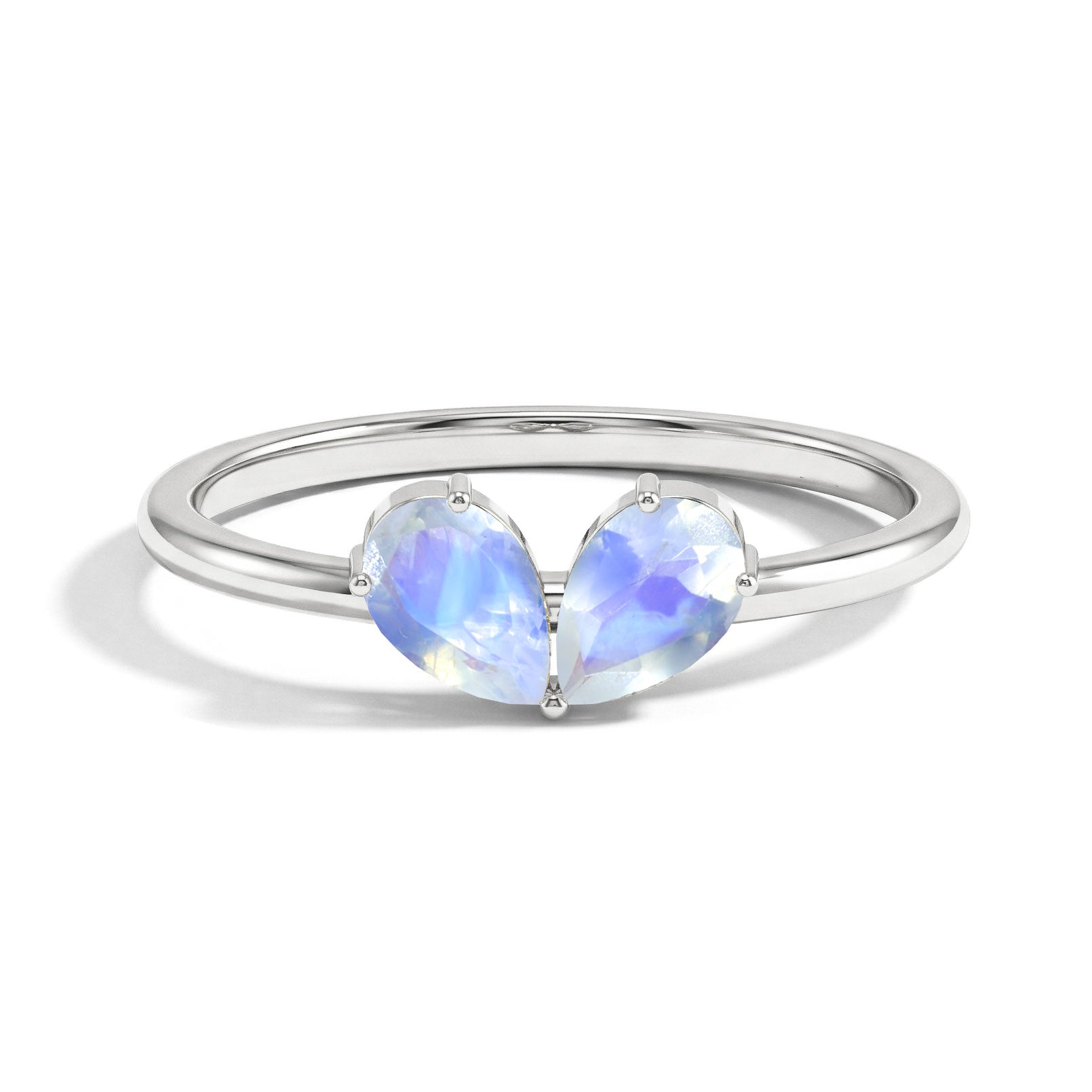 Moonstone Gemstone Pear Cut Handmade Minimalist Ring for Women