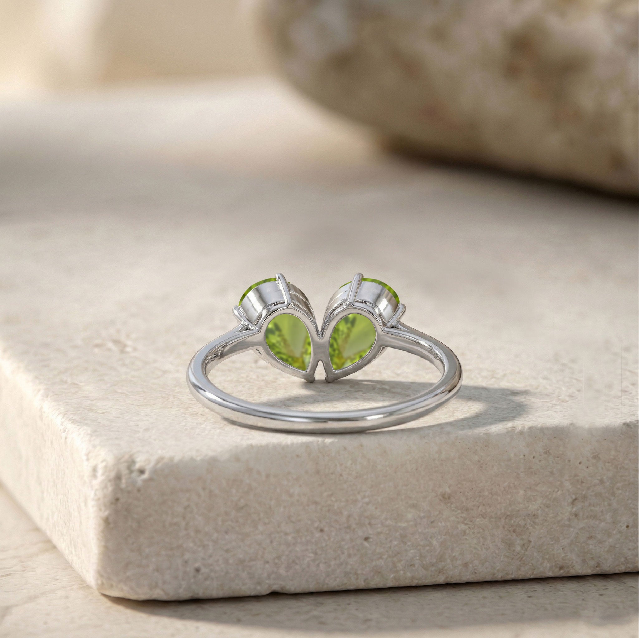Peridot Ring for Women, Pear Stone Ring, Handmade Sterling Silver Jewelry, Everyday Ring, August Birthstone Ring, Minimalist Jewelry, Fine Jewelry
