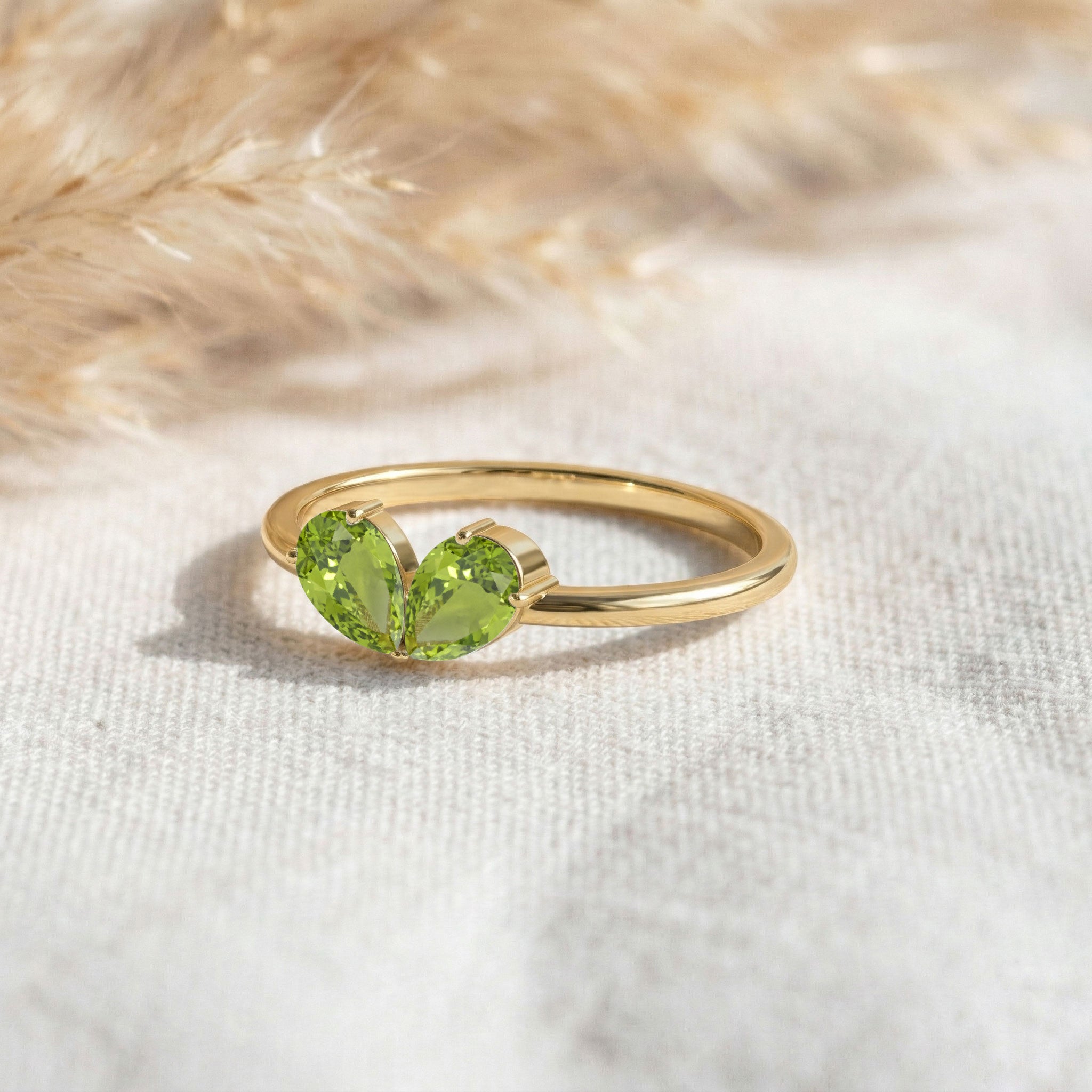 Peridot Fine Jewelry Ring, Pear Shape Gemstone Ring, Sterling Silver Jewelry, Handmade Ring, Bridal Jewelry, Elegant Gift, Women's Ring