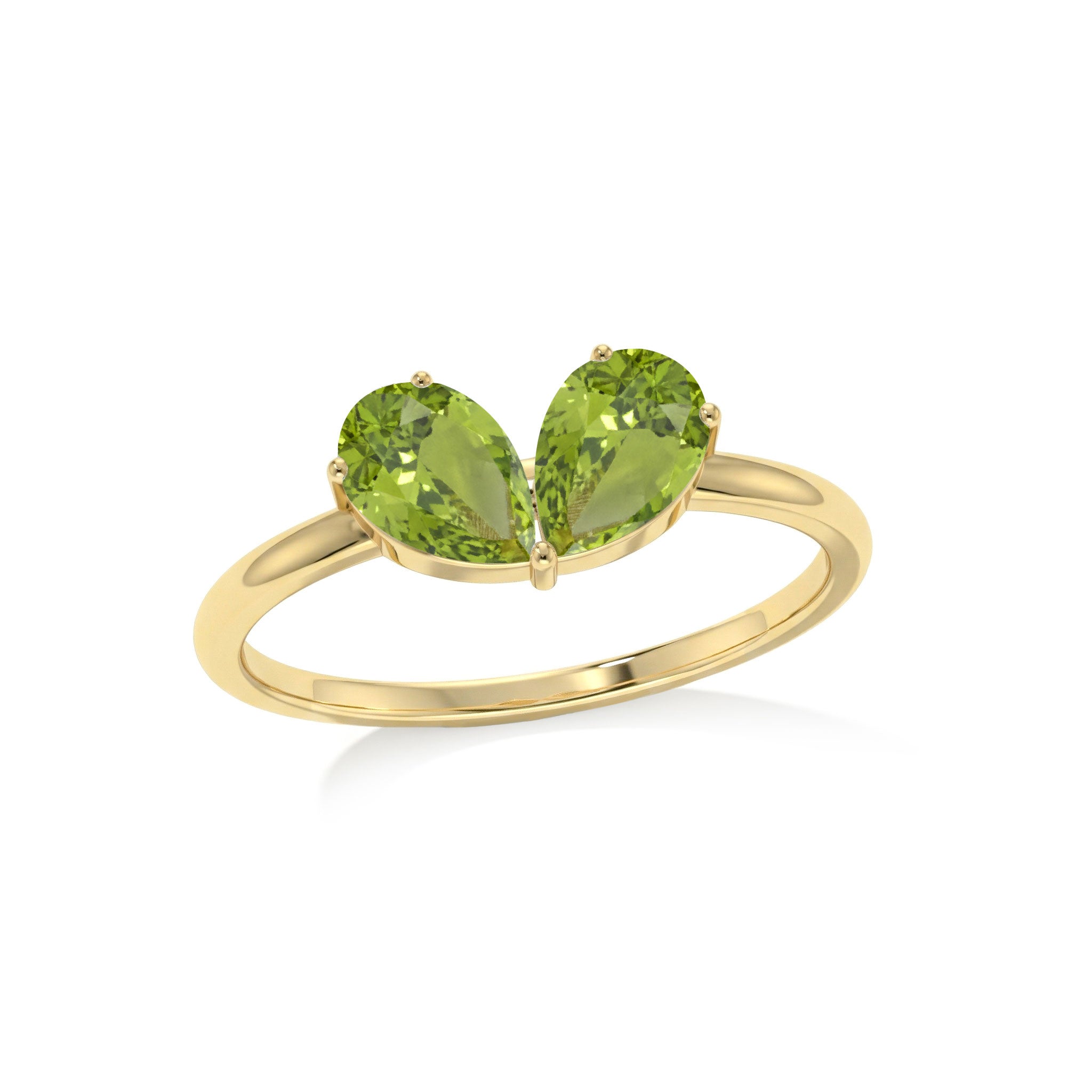 Pear Cut Peridot Jewelry, Natural Gemstone Ring, Sterling Silver Ring, Women's Gift, Dainty Ring, Handmade Fine Jewelry, Anniversary Gift