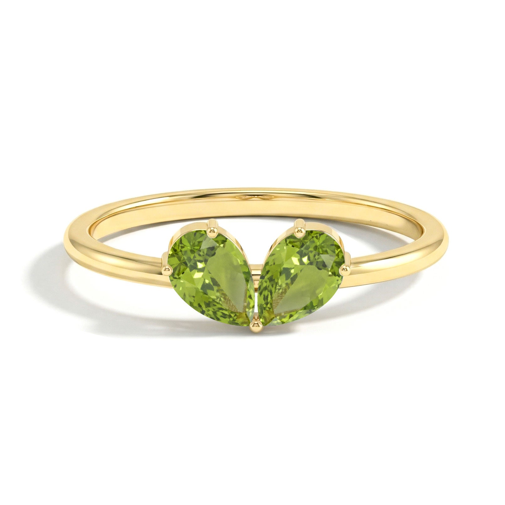 Pear Peridot Ring, Natural Gemstone Jewelry, Sterling Silver Ring, Stackable Ring, Women's Jewelry, Handmade Gift, Luxury Ring