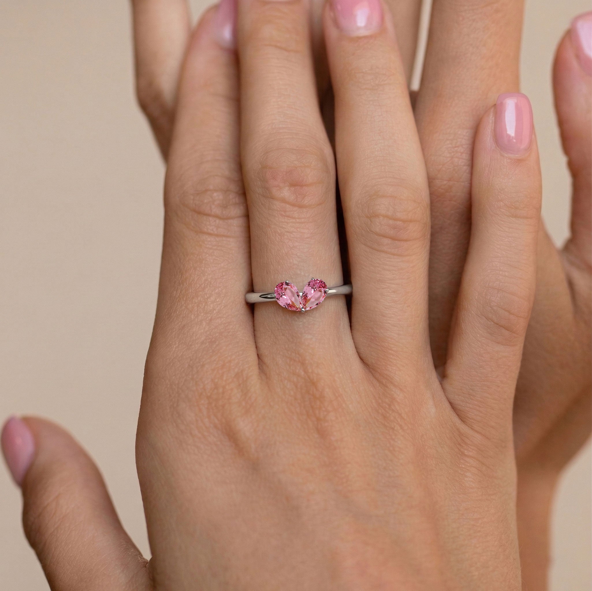 Pink Tourmaline Gemstone Ring, Pear Cut Jewelry, Sterling Silver Ring, Dainty Ring, Birthday Gift, Handmade Jewelry, Elegant Ring