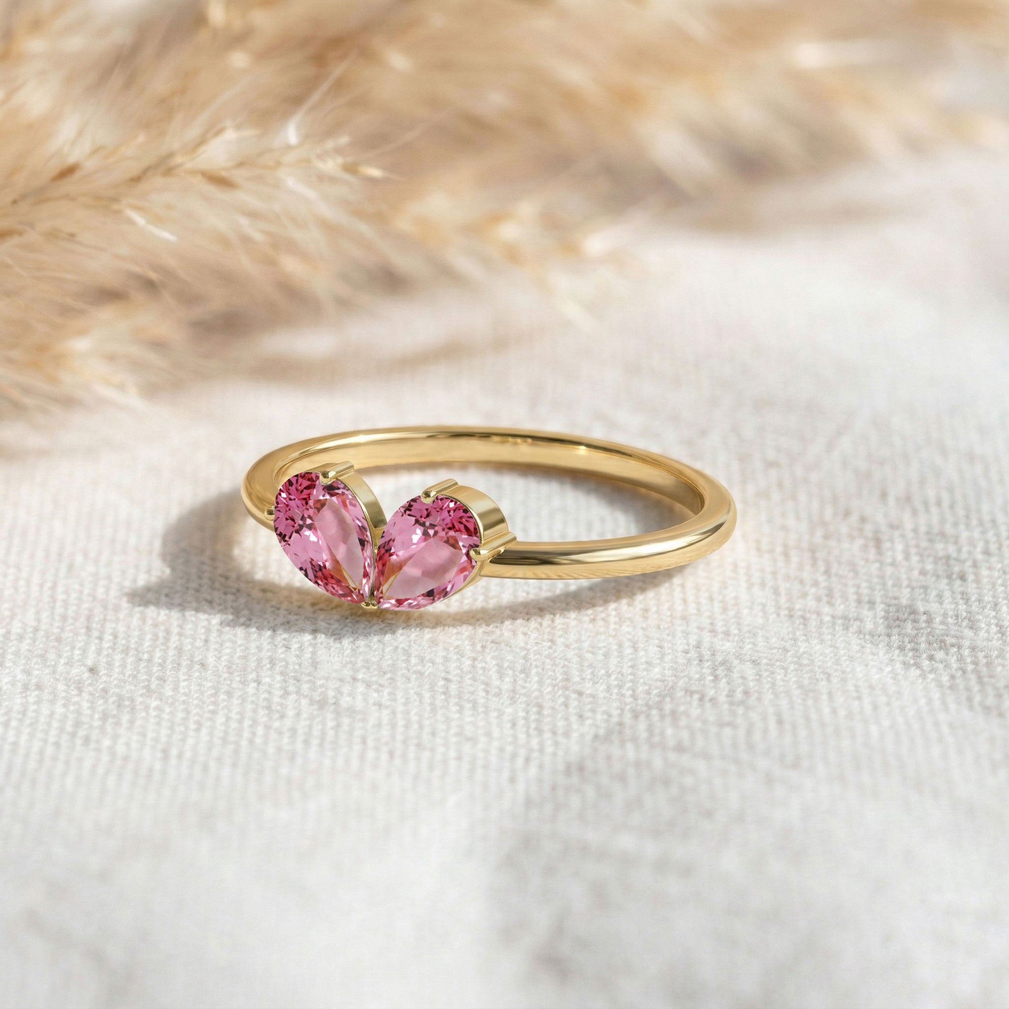 Handmade Pink Tourmaline Ring, Pear Gemstone Jewelry, Sterling Silver Ring, Elegant Jewelry, Fine Ring for Women, Luxury Gift, Everyday Ring