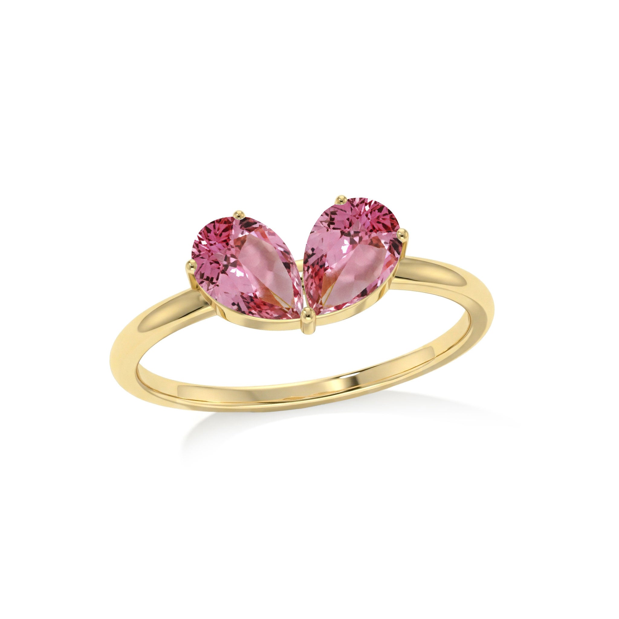 Pink Tourmaline Anniversary Ring, Pear Cut Gemstone Ring, Sterling Silver Jewelry, Handmade Jewelry, Fashion Ring, Gift for Her, Luxury Jewelry