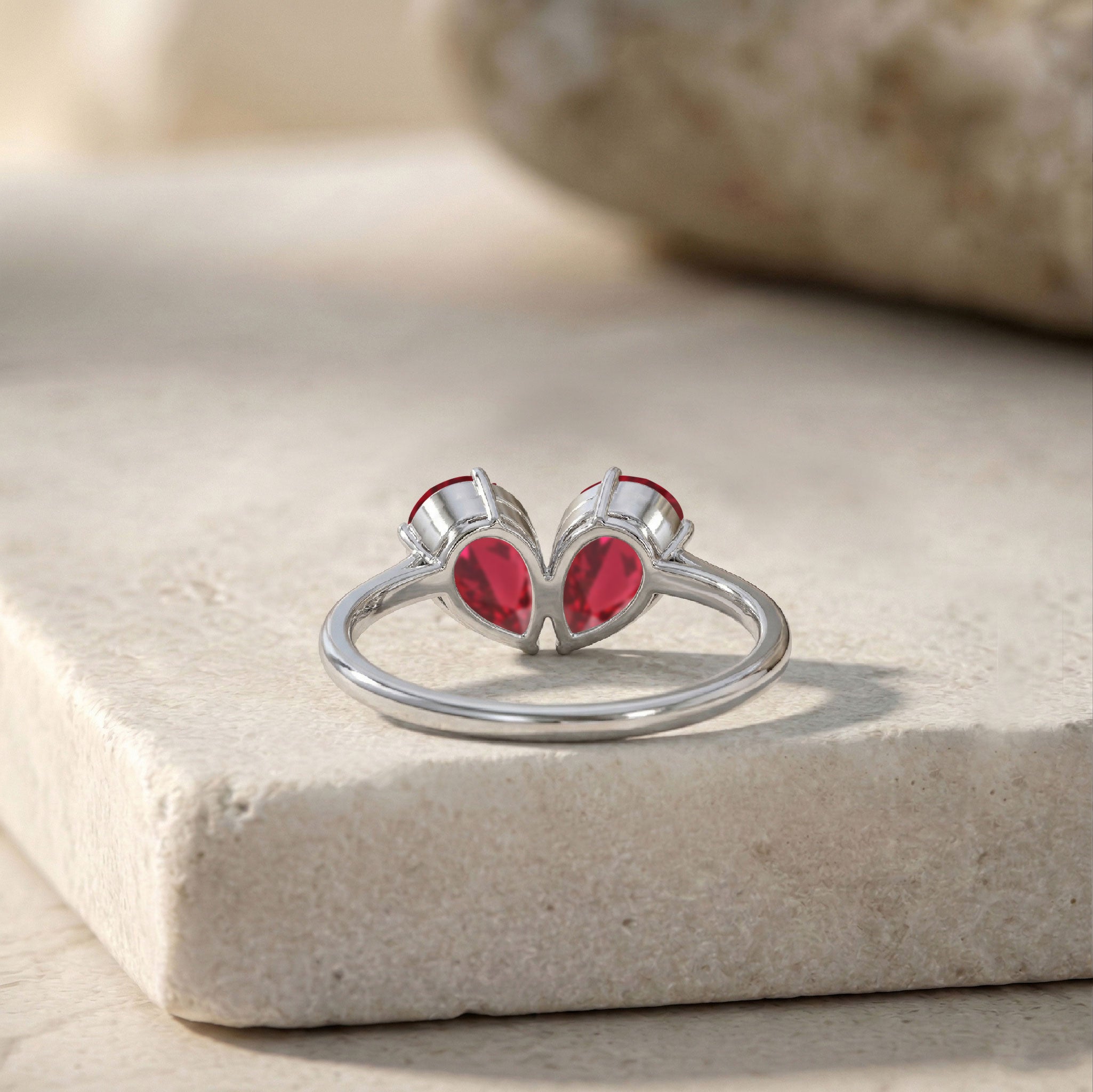 Ruby Wedding Ring, Pear Cut Gemstone Ring, Sterling Silver Band, Bridal Jewelry, Fine Jewelry, Handmade Ring, Women's Gift