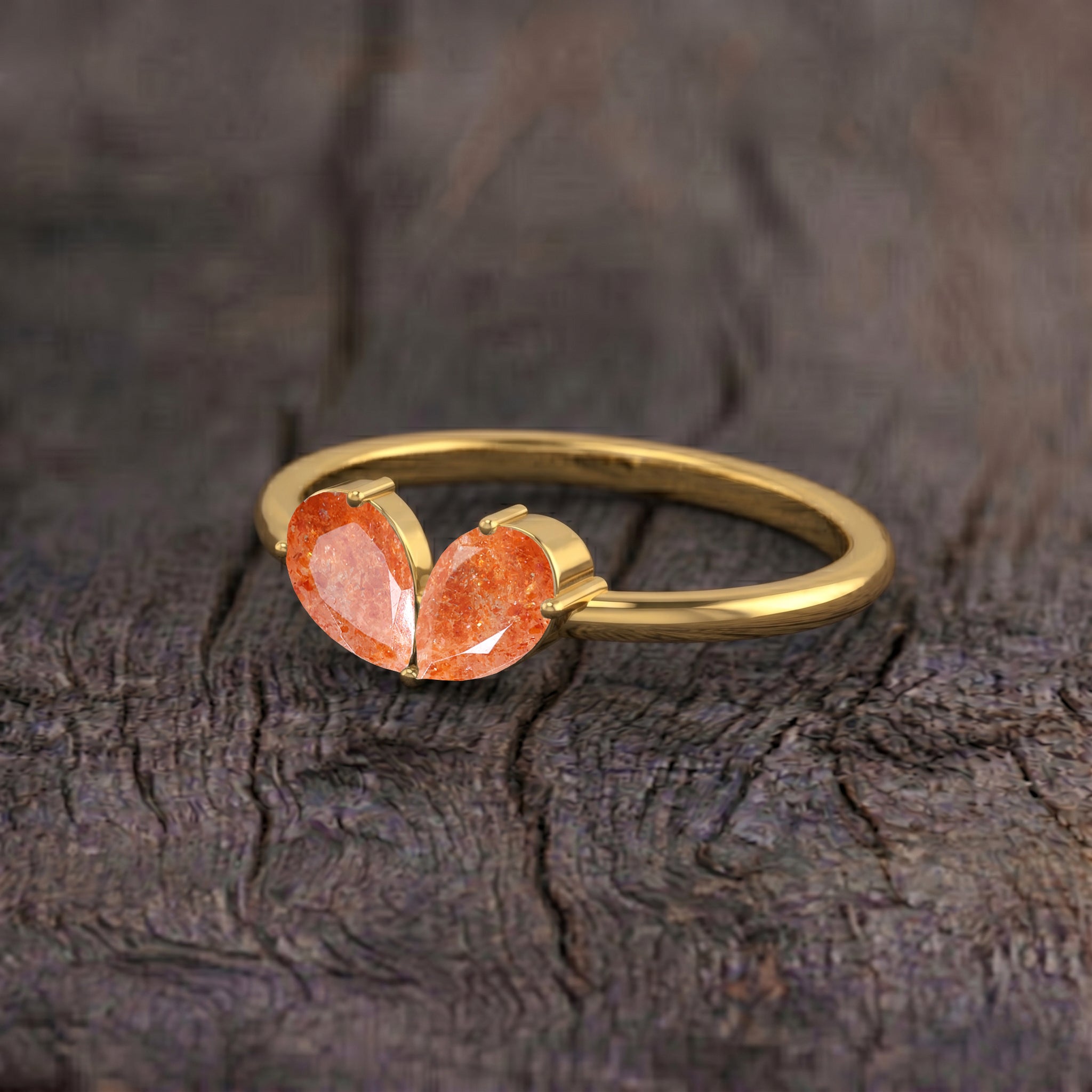 Sunstone Fine Jewelry Ring, Pear Shape Gemstone Ring, Sterling Silver Jewelry, Handmade Ring, Bridal Jewelry, Elegant Gift, Women's Ring