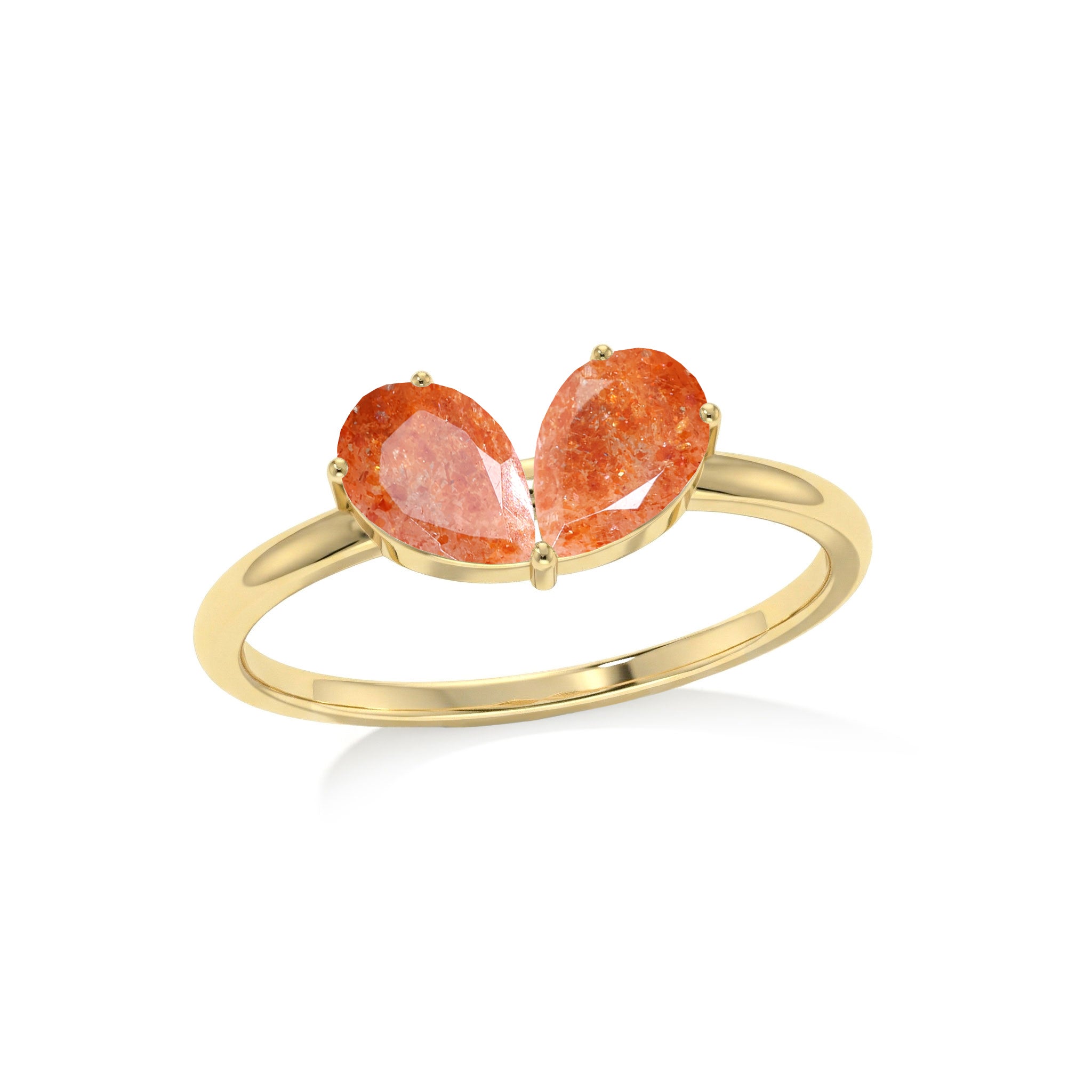 Handmade Sunstone Ring, Pear Gemstone Jewelry, Sterling Silver Ring, Elegant Jewelry, Fine Ring for Women, Luxury Gift, Everyday Ring