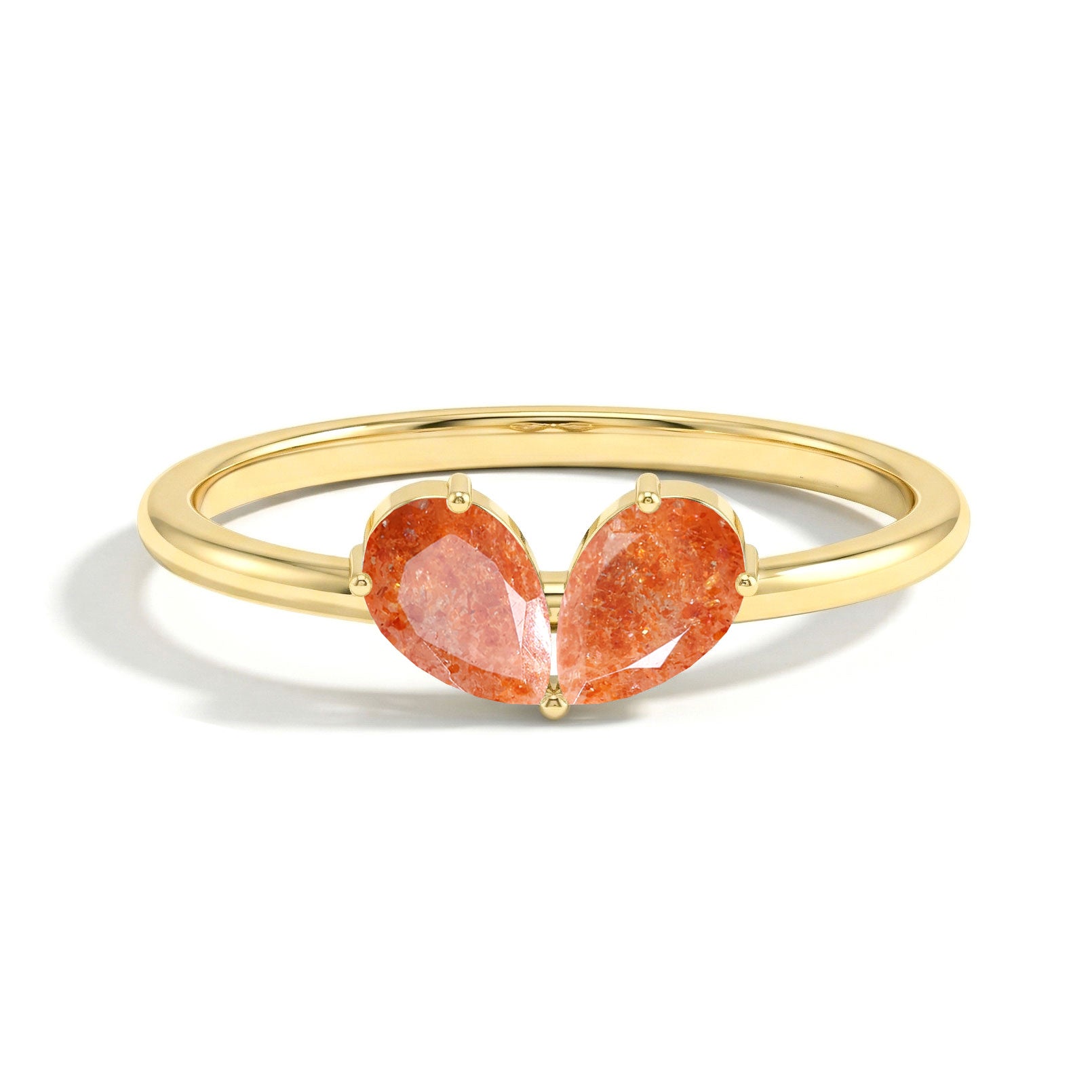 Pear Cut Sunstone Ring, Sunstone Ring for Women, Sterling Silver Jewelry, Elegant Ring, Handmade Ring, Anniversary Gift, Gemstone Jewelry