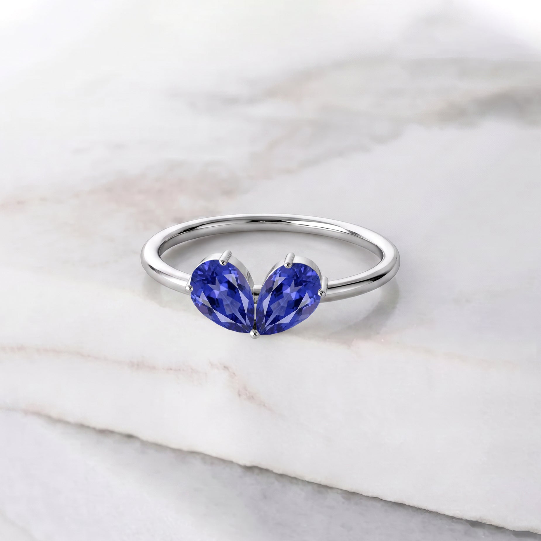 Tanzanite Ring for Women, Pear Stone Ring, Handmade Sterling Silver Jewelry, Everyday Ring, Minimalist Jewelry, Anniversary Ring, Fine Jewelry