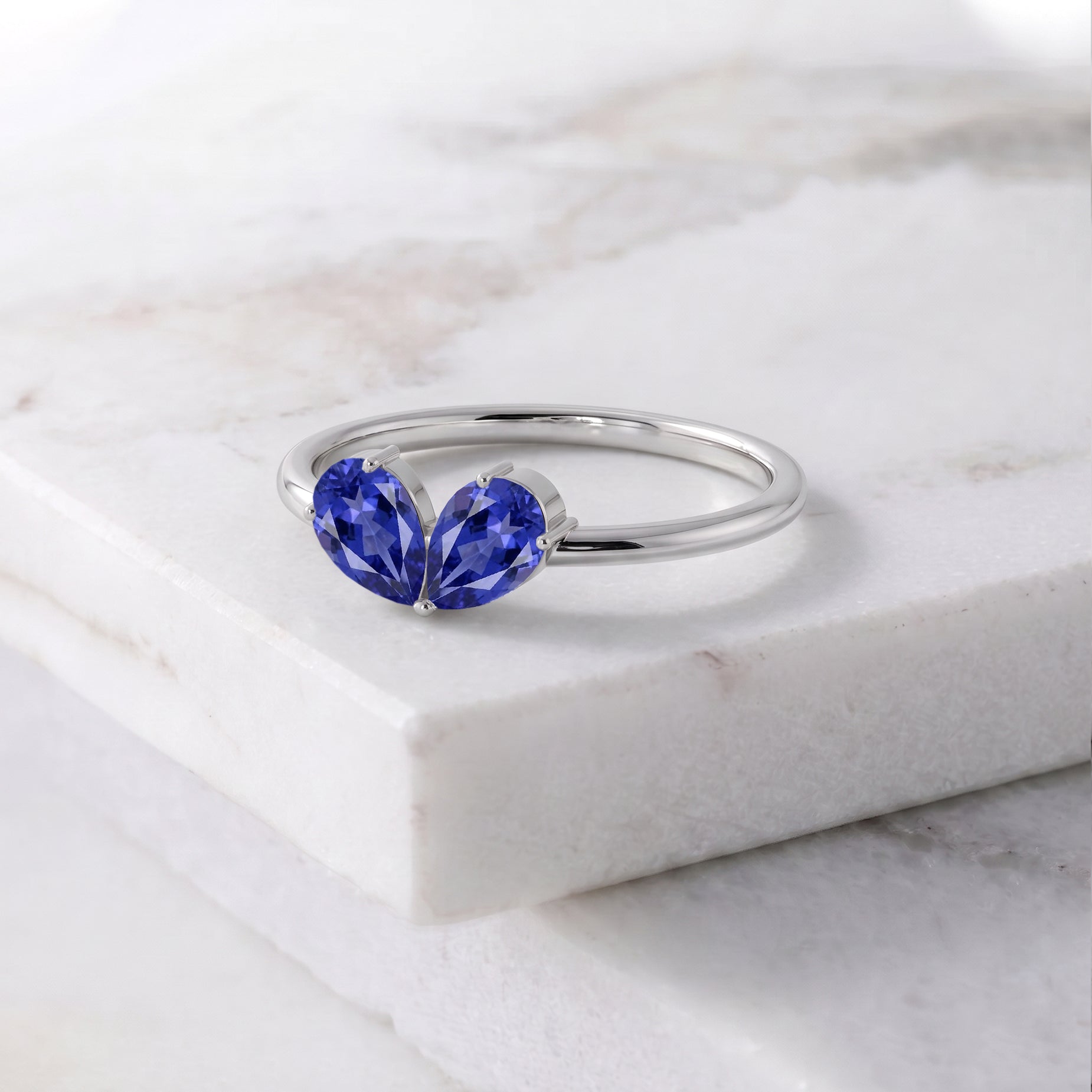 Tanzanite Engagement Ring, Pear Shape Gemstone Ring, Handmade Sterling Silver Ring, Promise Ring, Women's Jewelry, Luxury Ring, Gift for Her