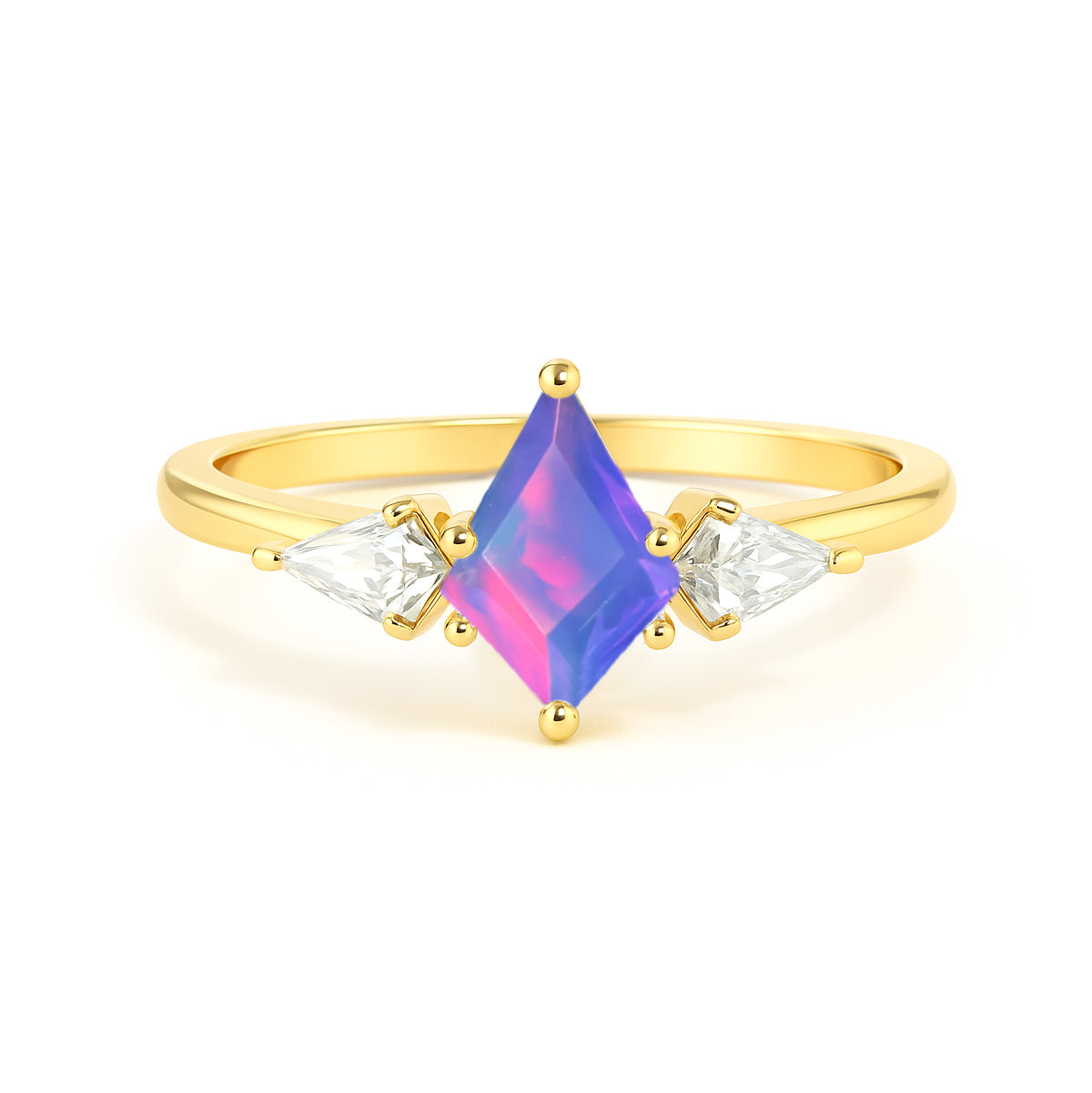 Natural Lavender Opal Three Stone Ring Wedding, Anniversary, Promise Rings
