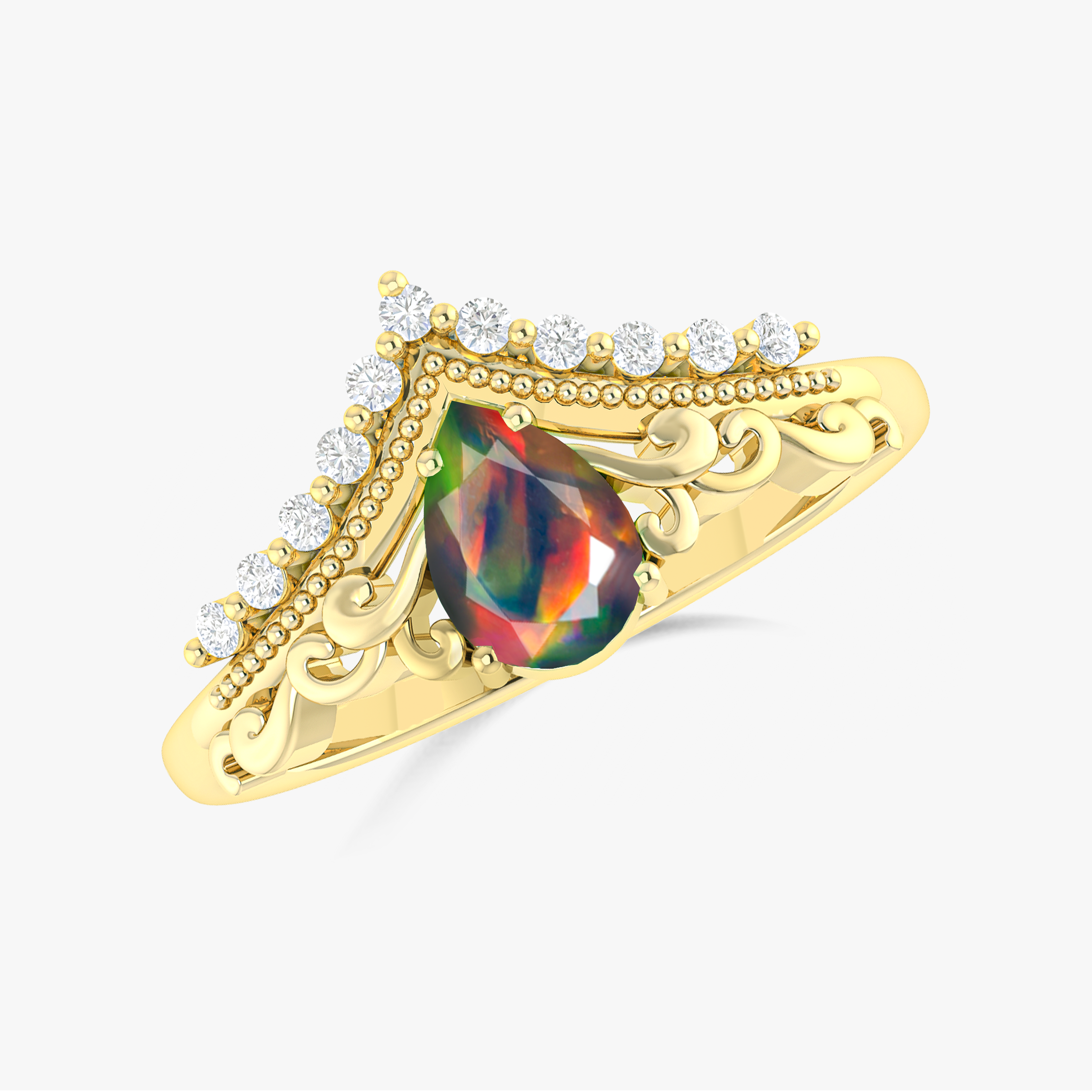 Real Opal Wedding Ring for women