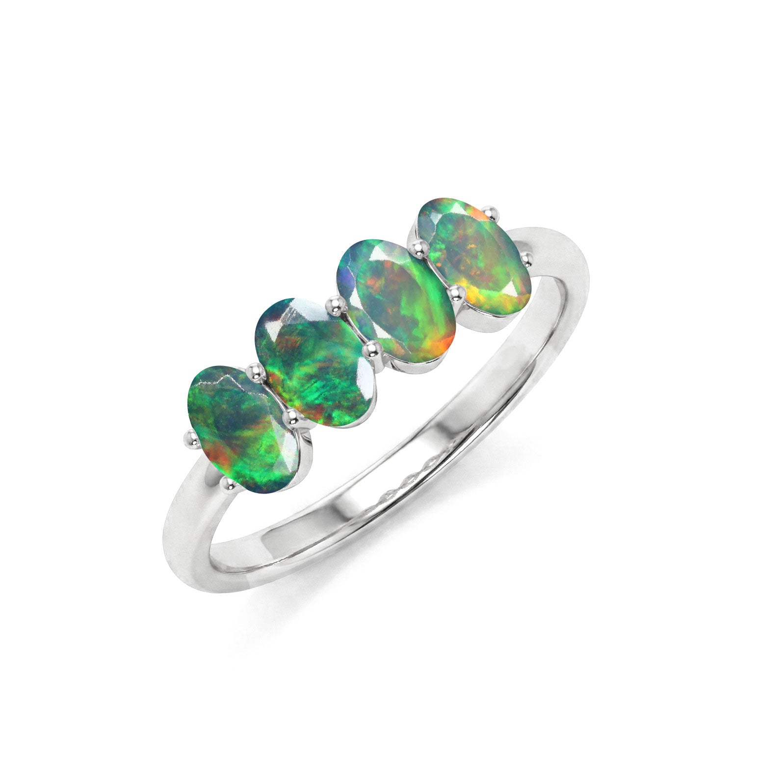 natural gemstone fashion ring, black opal oval cut, colorful gemstone jewelry, handcrafted women's accessory, elegant slim band, luxury anniversary jewelry, premium stacking ring, artisan fine craftsmanship, dazzling gemstone brilliance, unique October birthstone, sophisticated jewelry collection, modern luxury ring