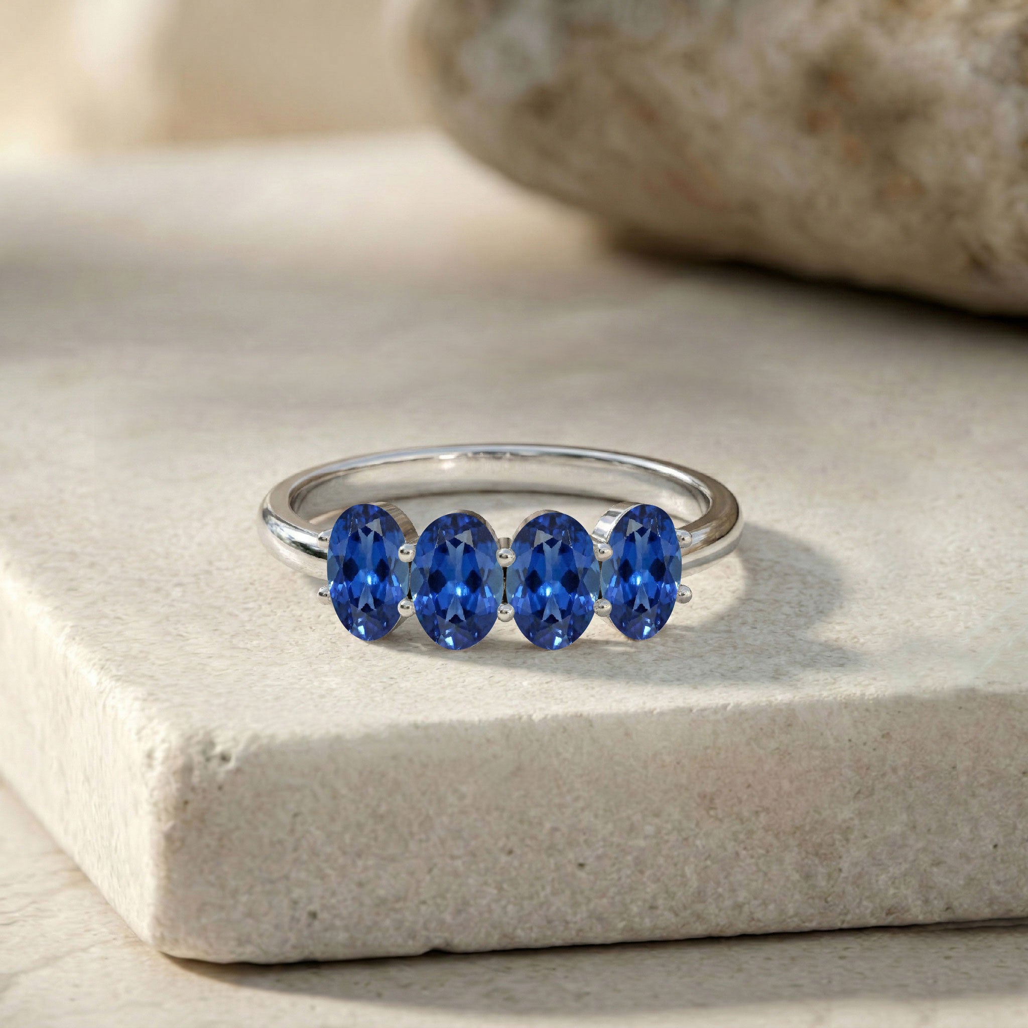Blue Sapphire Ring, Blue Sapphire Solitaire, Handmade Jewelry, Sterling Silver Band, Gold Filled Band, Gemstone Ring, Fine Jewelry, Anniversary Gift, Women's Ring, Luxury Jewelry, Sapphire Jewelry