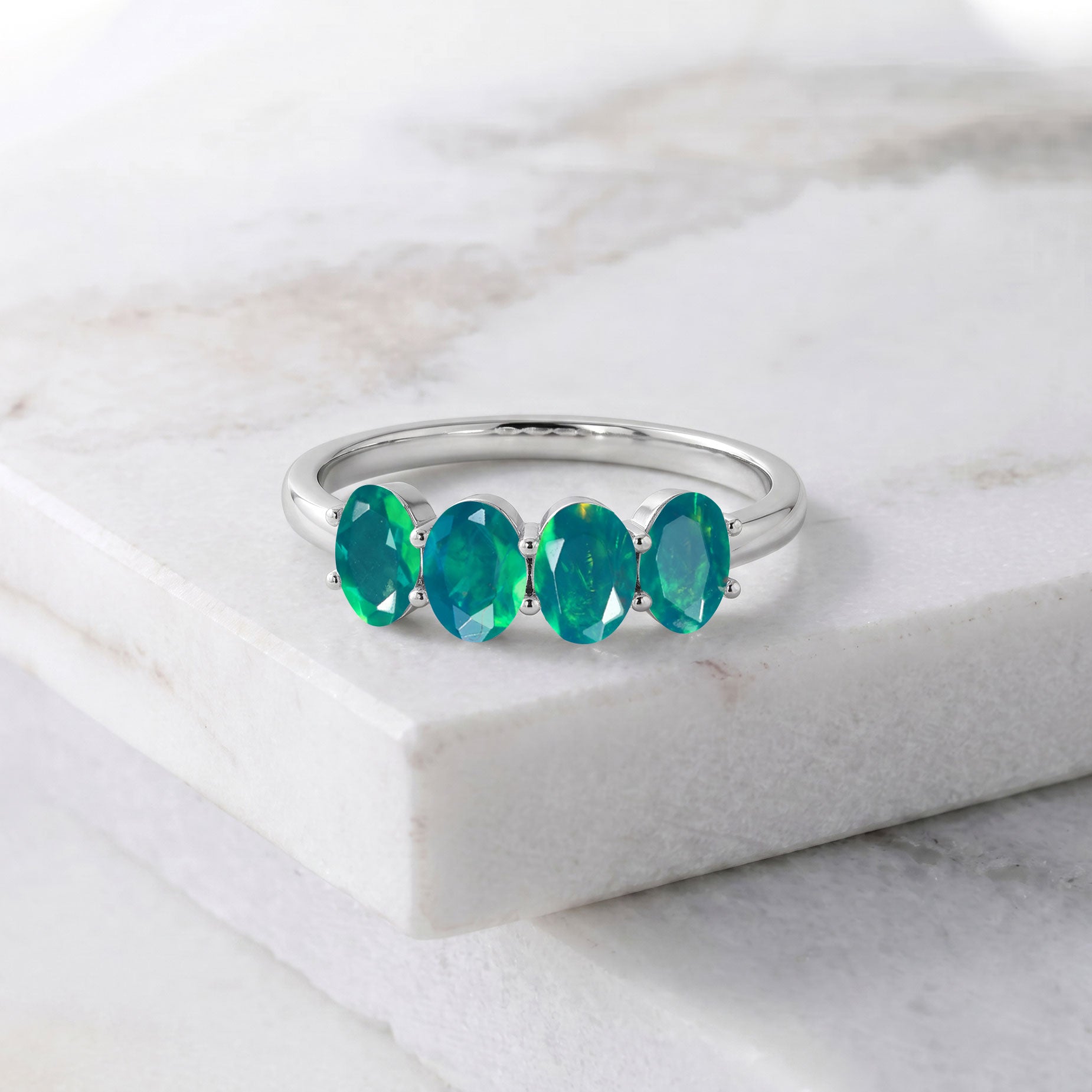 Natural Green Opal Gemstone, Green Opal Ring, Real Green Fire Opal, Handmade Opal Ring, Sterling Silver Jewelry, Gold Filled Jewelry, Stackable Fashion Ring, Dainty Gemstone Ring, October Birthstone Jewelry, Luxury Women's Ring, Fine Jewelry