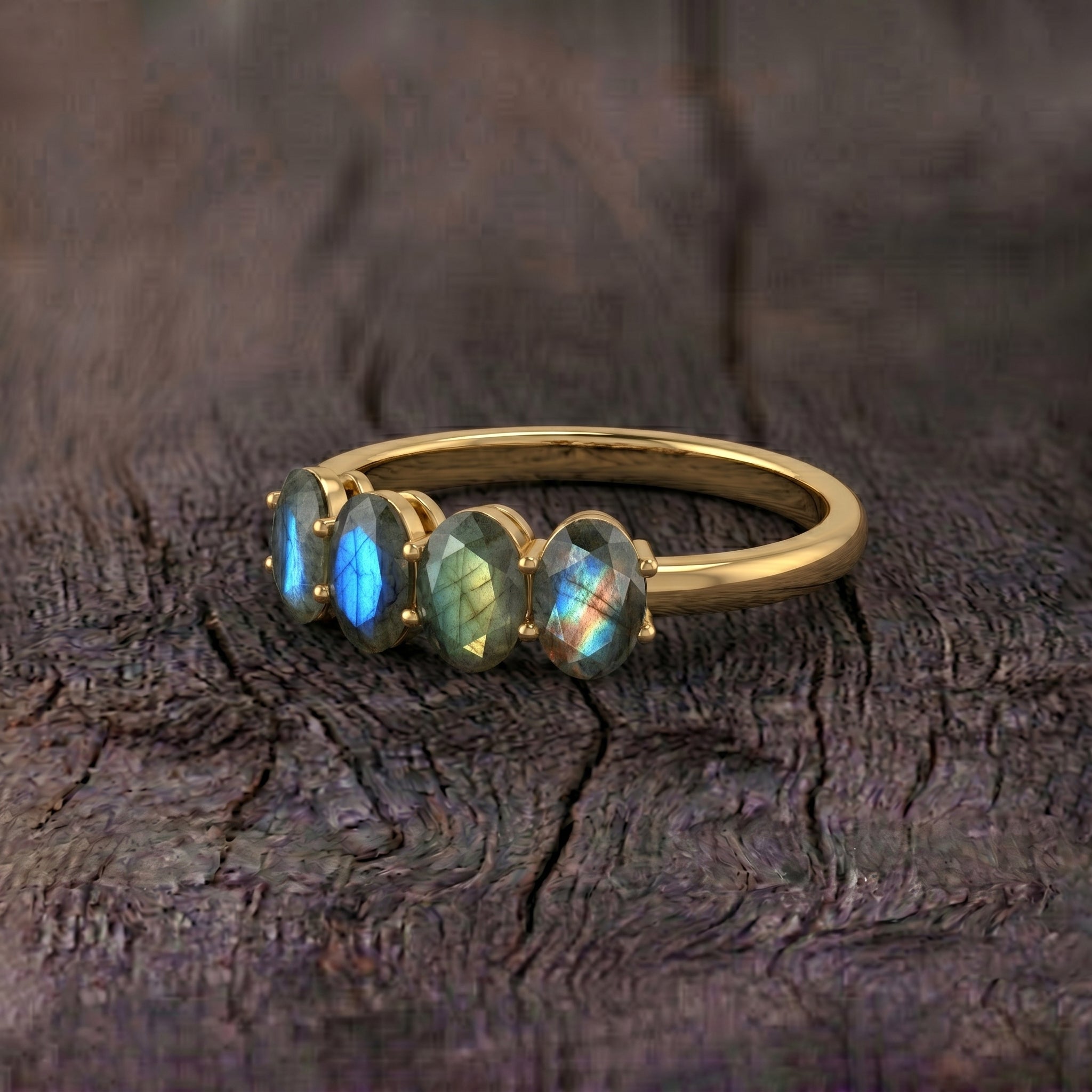 Labradorite gold jewelry, oval gemstone band, statement accessory, luxury ring, artisan craftsmanship, elegant jewelry, women's fashion, stacking ring, premium design, gift