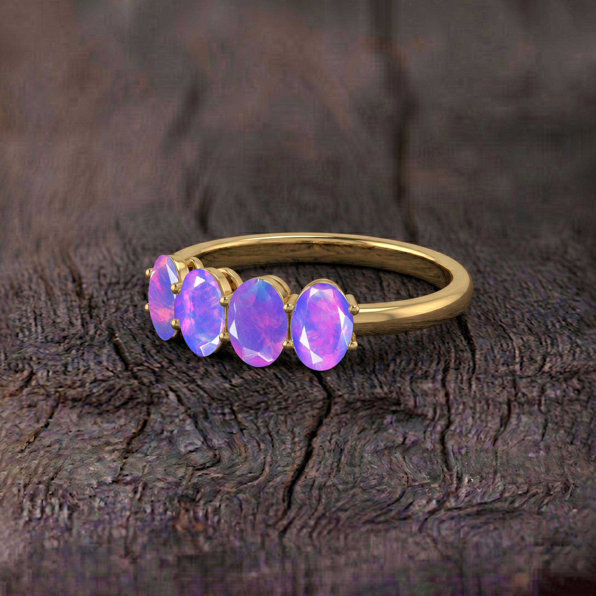 Lavender Opal Ring Macro View, Oval Gemstone Close Up, Four Prong Setting, Handmade Jewelry, Fine Jewelry, Luxury Ring, Women's Ring, Gold Filled Jewelry, Sterling Silver Jewelry, Opal Ring, October Birthstone Ring, Artisan Jewelry, Minimal Ring, Elegant Jewelry, Stack Ring, Premium Craftsmanship, Gift Jewelry, Fashion Ring, Designer Ring, Daily Wear