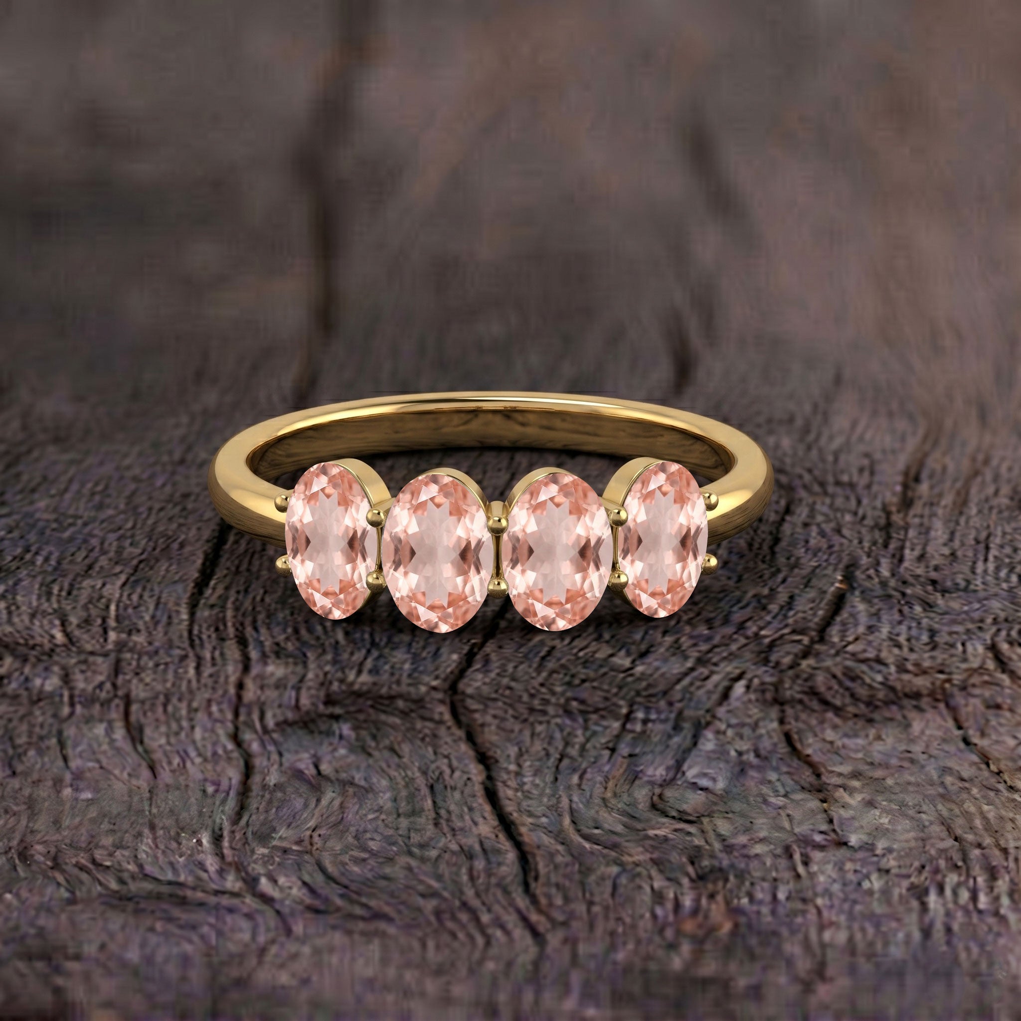 Morganite engagement ring, oval gemstone band, handcrafted ring, delicate jewelry, modern ring design, pink gemstone accessory, gift for women, promise ring, timeless jewelry, fine ring, stackable jewelry