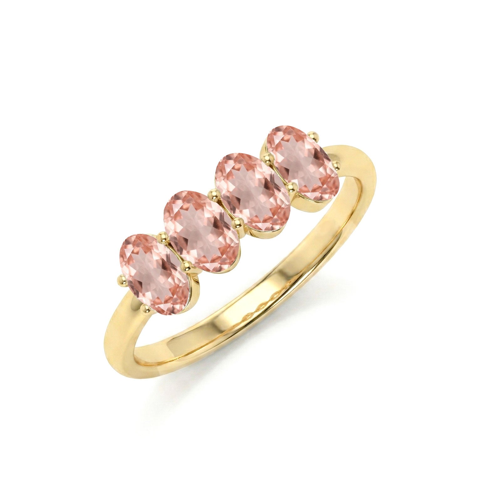 Morganite fashion ring, oval gemstone jewelry, blush pink gemstones, handcrafted band, women's accessory, stackable jewelry, everyday elegance, artisan craftsmanship, anniversary jewelry, delicate gemstone ring