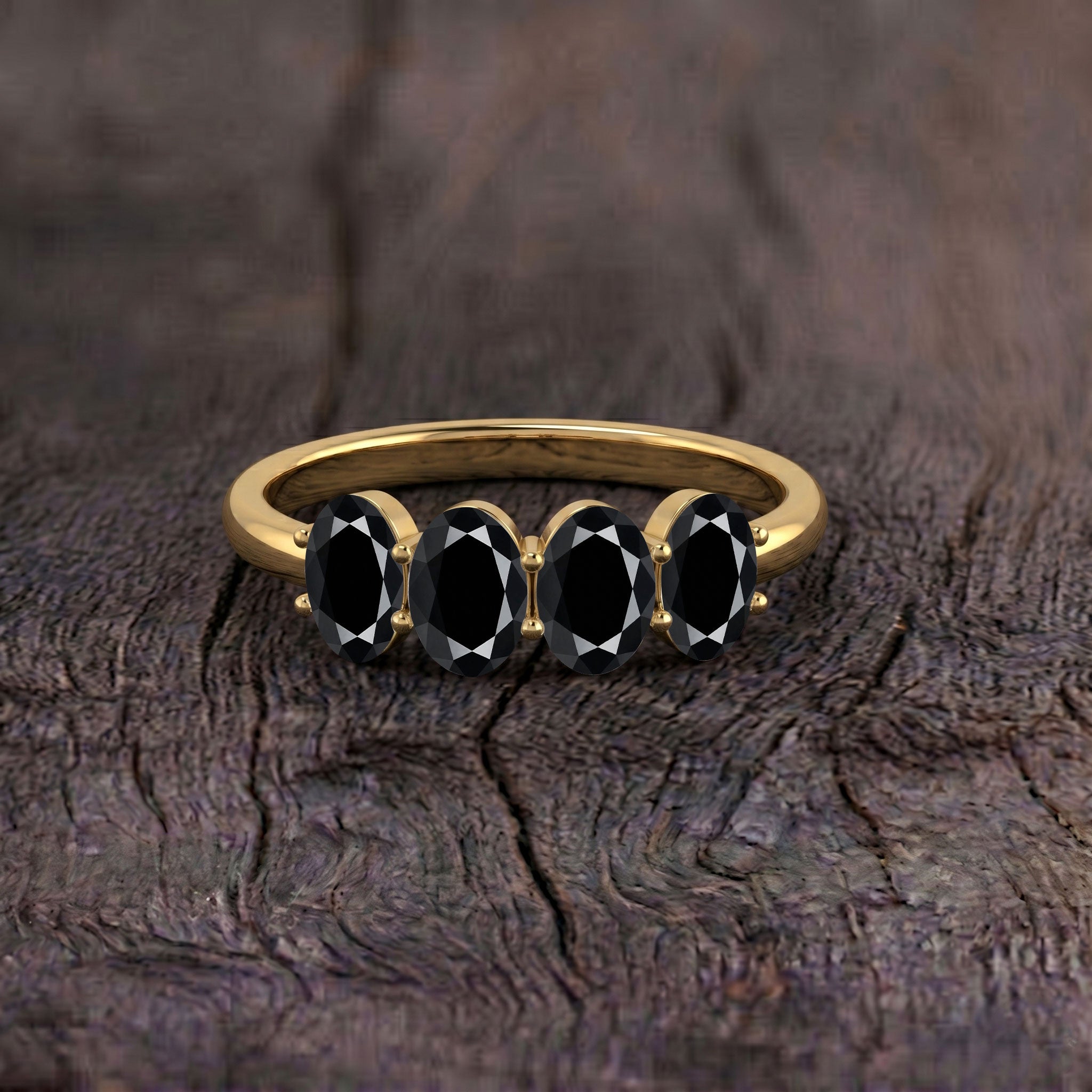 black gemstone jewelry, oval onyx stones, handcrafted fashion ring, elegant stacking jewelry, sleek minimalist ring, everyday gemstone ring, contemporary style, gift for women, luxury ring, fine jewelry