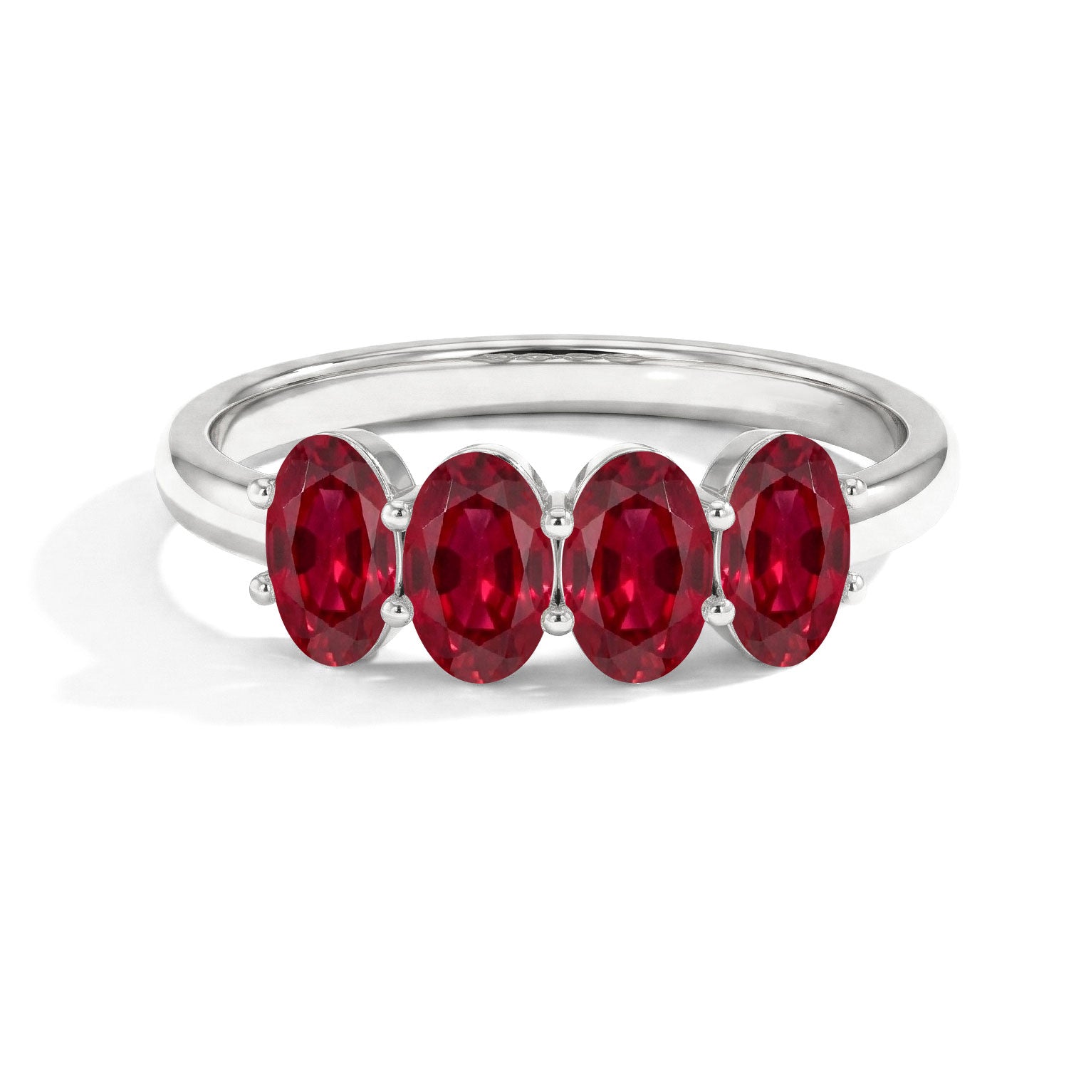 natural ruby ring, four stone ruby ring, oval ruby gemstones, genuine ruby jewelry, July birthstone ring, red gemstone ring, elegant ruby band, fine gemstone jewelry, minimalist ruby ring, luxury women's ring, anniversary gift
