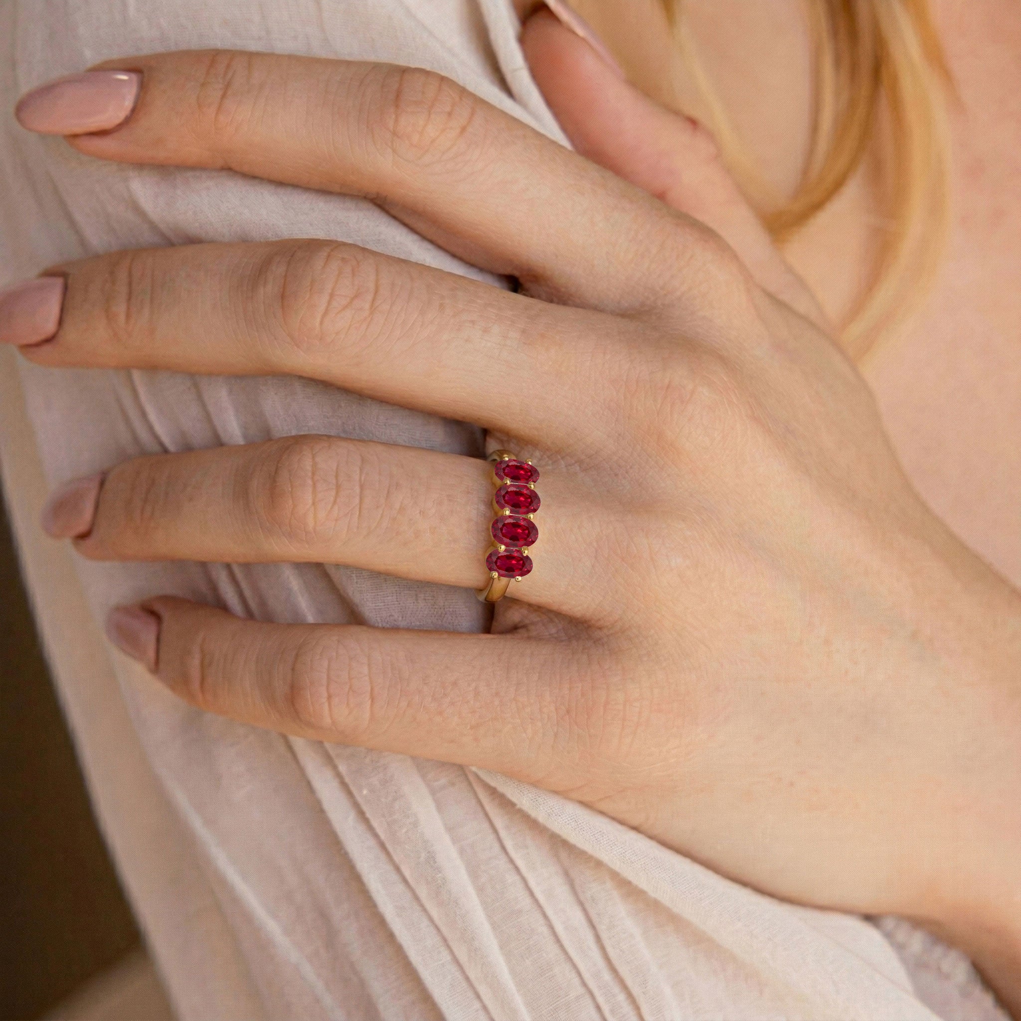 natural oval ruby ring, yellow gold filled ruby ring, brilliant red gemstones, handcrafted ruby jewelry, elegant stacking ring, timeless gemstone band, luxury ruby accessory, artisan jewelry, women's fashion ring, premium ruby design