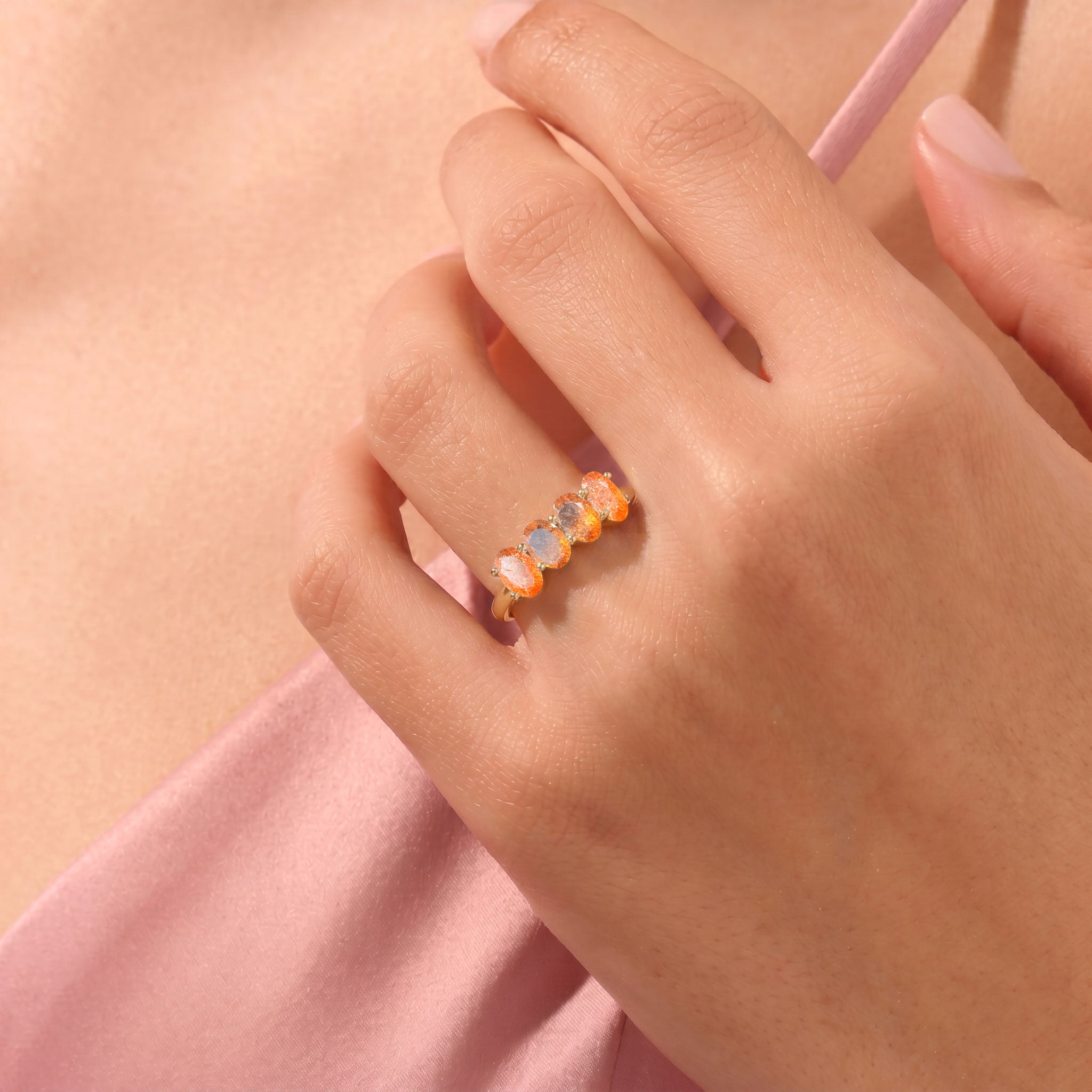 Natural Sunstone anniversary jewelry, birthday gift for her, Mother's Day ring, Valentine's jewelry, Christmas gift, wife gift, girlfriend gift, handmade luxury jewelry, genuine gemstone ring, meaningful keepsake, elegant women's accessory