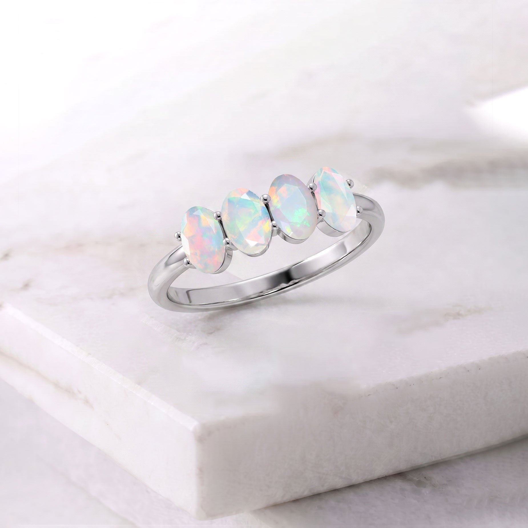 White Opal Ring Profile, Genuine White Opal Jewelry, Handmade Ring, Sterling Silver Opal Ring, Yellow Gold Filled Jewelry, Minimal Ring, Fashion Jewelry, Women's Accessories, Luxury Ring, Bridal Jewelry, Gemstone Ring
