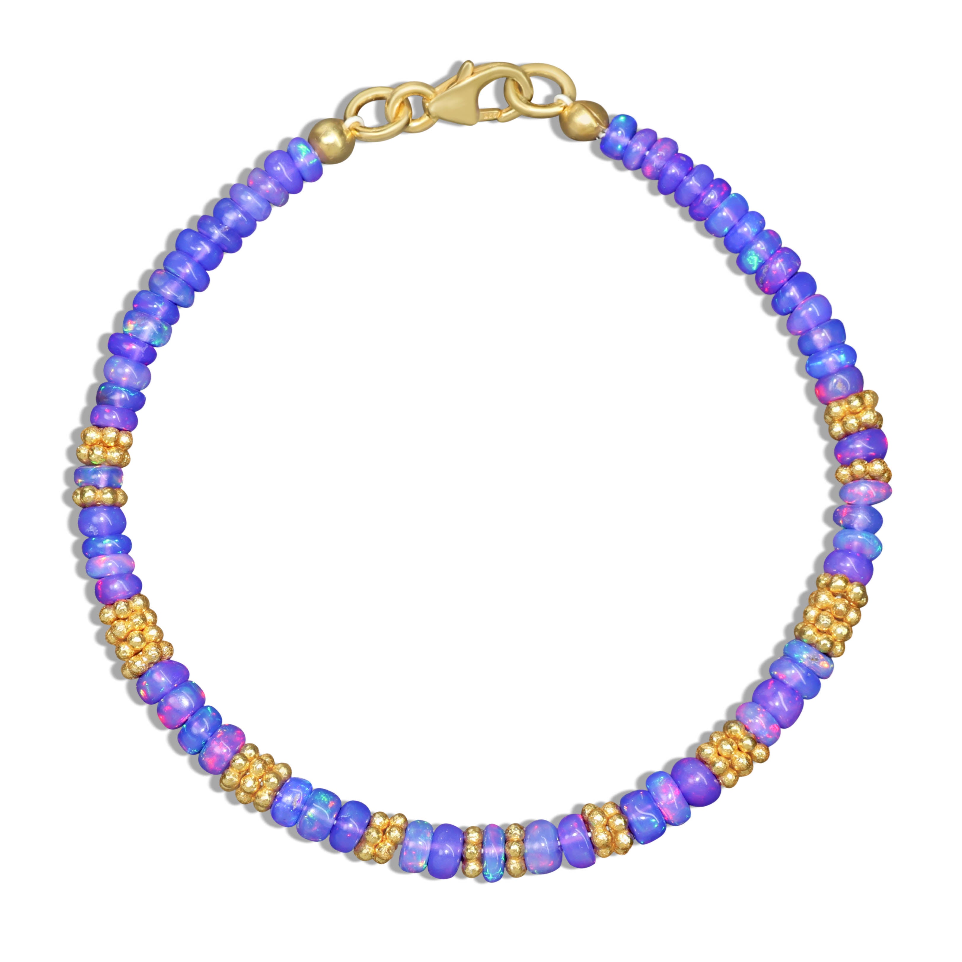 Natural Lavender Opal Separator Beaded Bracelet