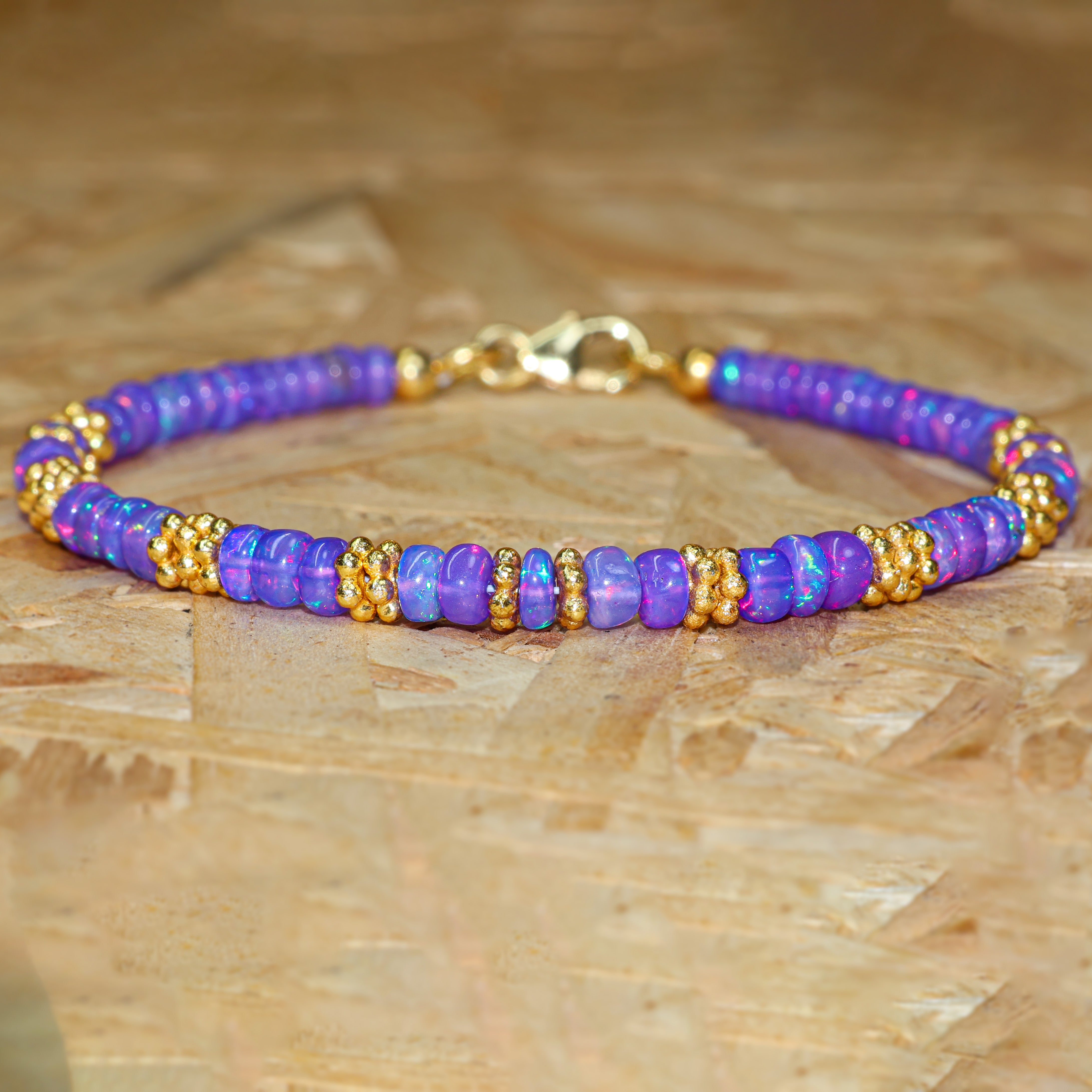 Natural Lavender Opal Separator Beaded Bracelet
