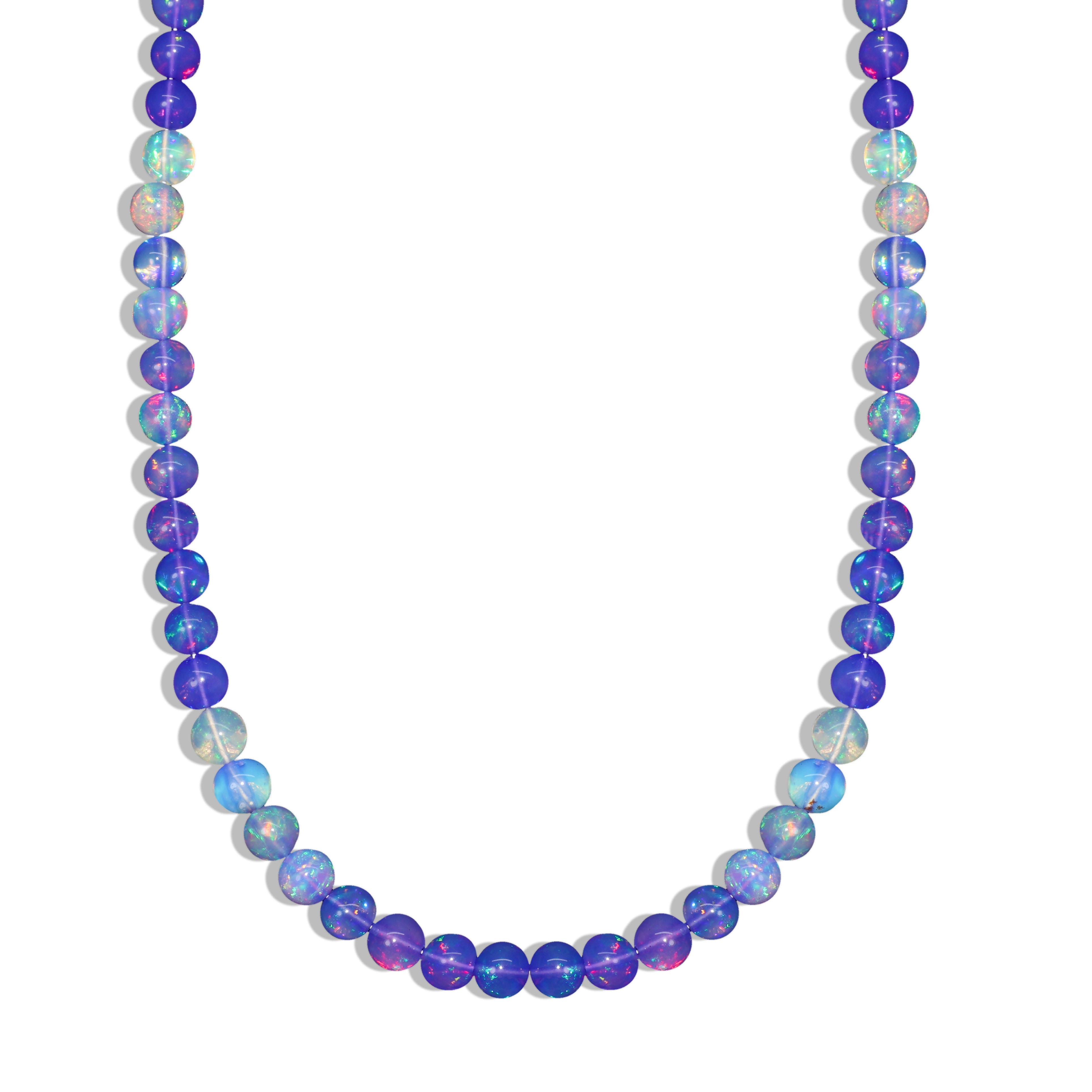 AAA Lavender Opal Round Gemstone Shaded Necklace