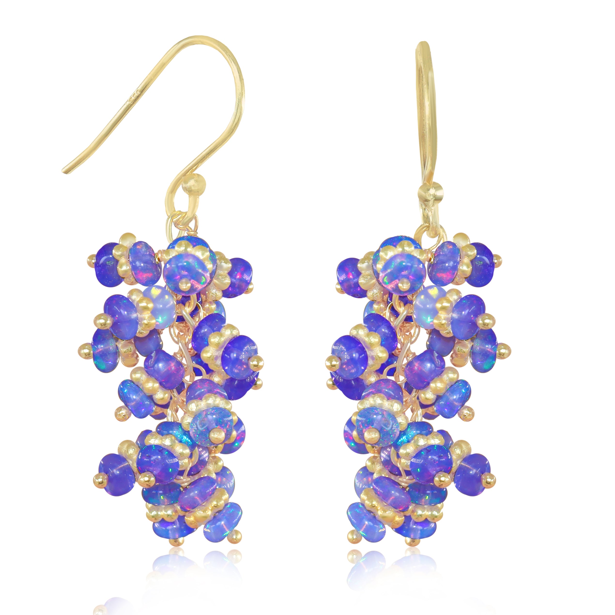 AAA Lavender Opal Beads Chakri Style Cluster Earrings