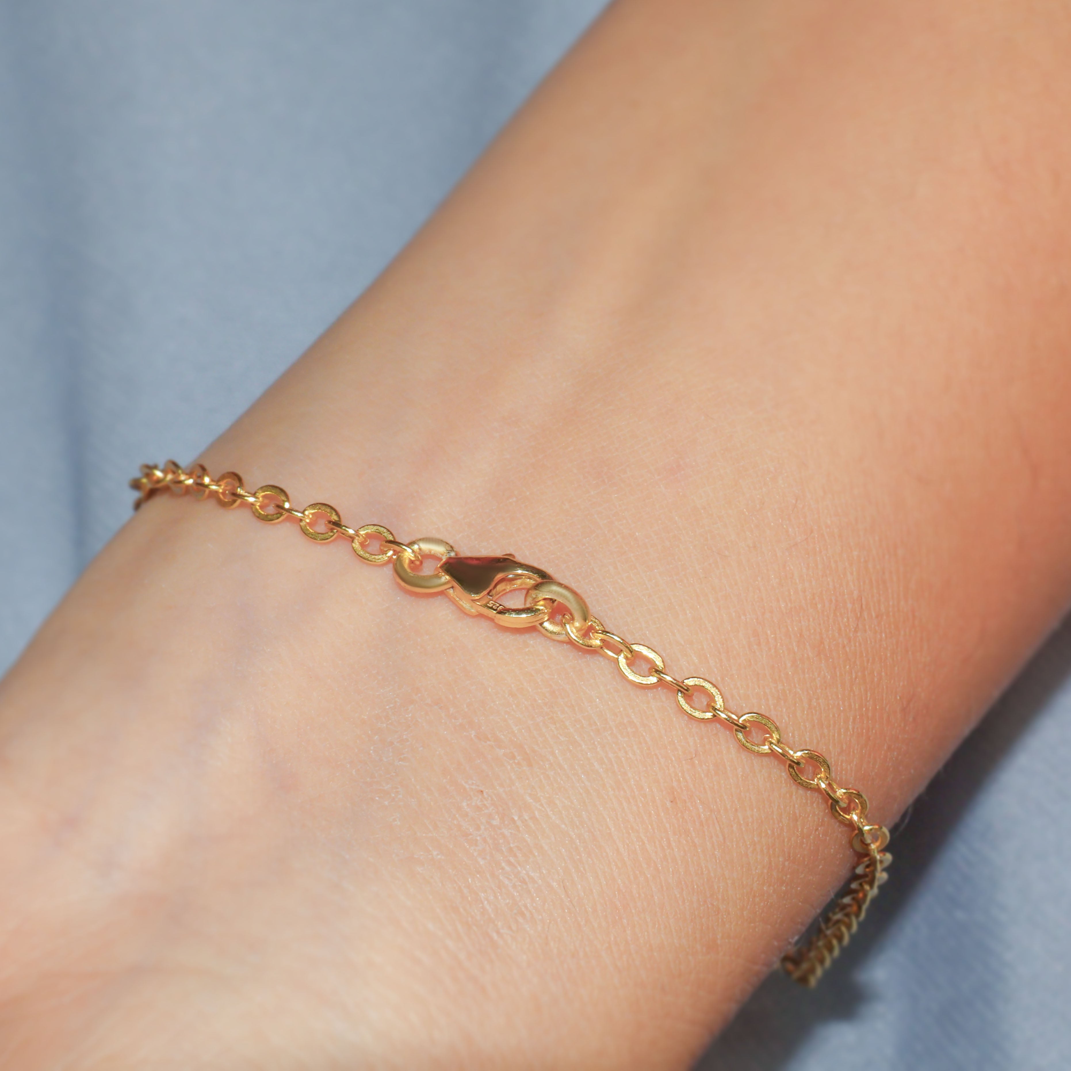 Natural fire Opal beaded Gold Vermail Chain bracelet for women