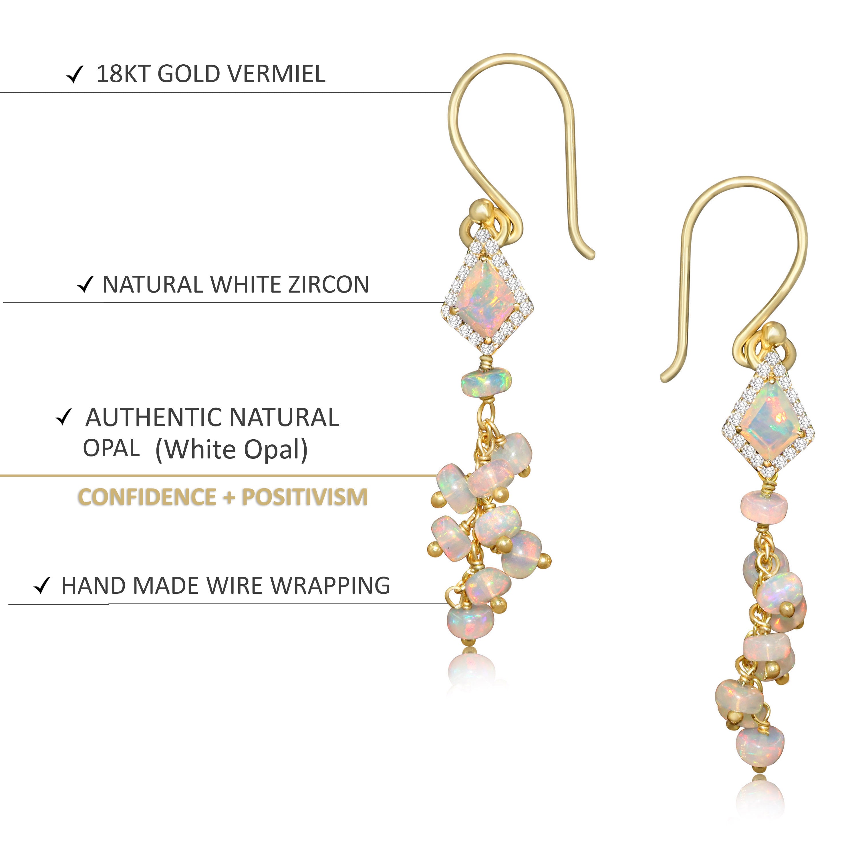 Dangle opal earrings