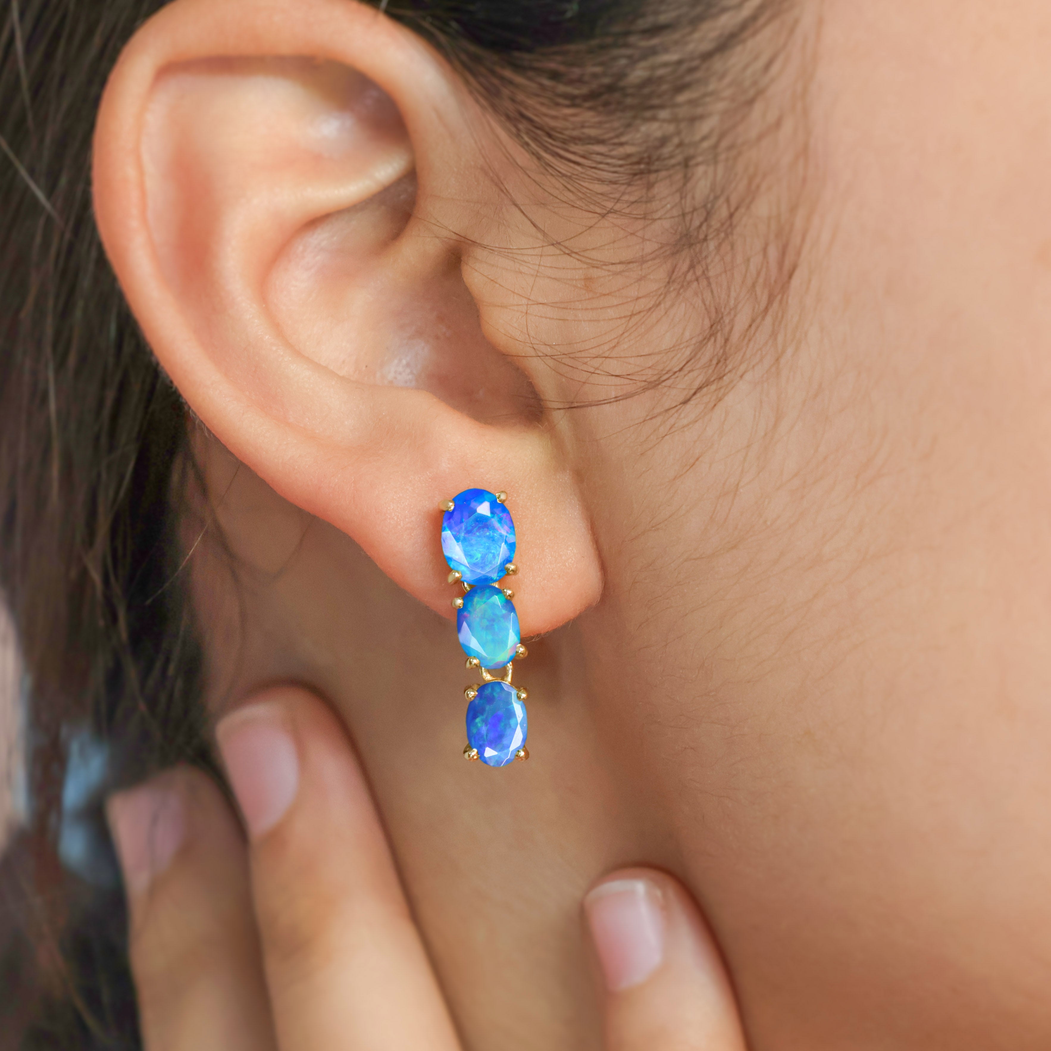 BLUE OPAL EARRING