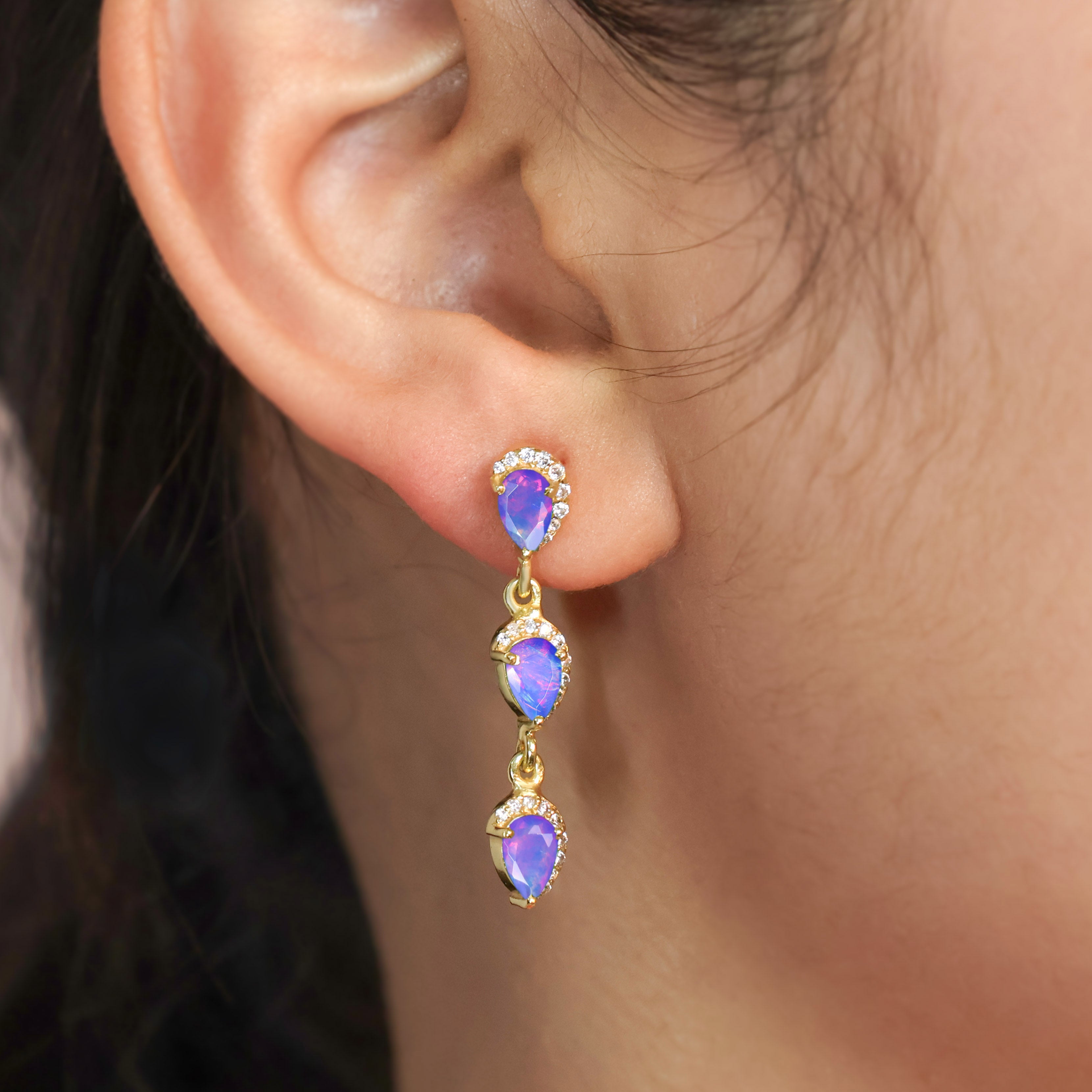 LAVENDER OPAL EARRING