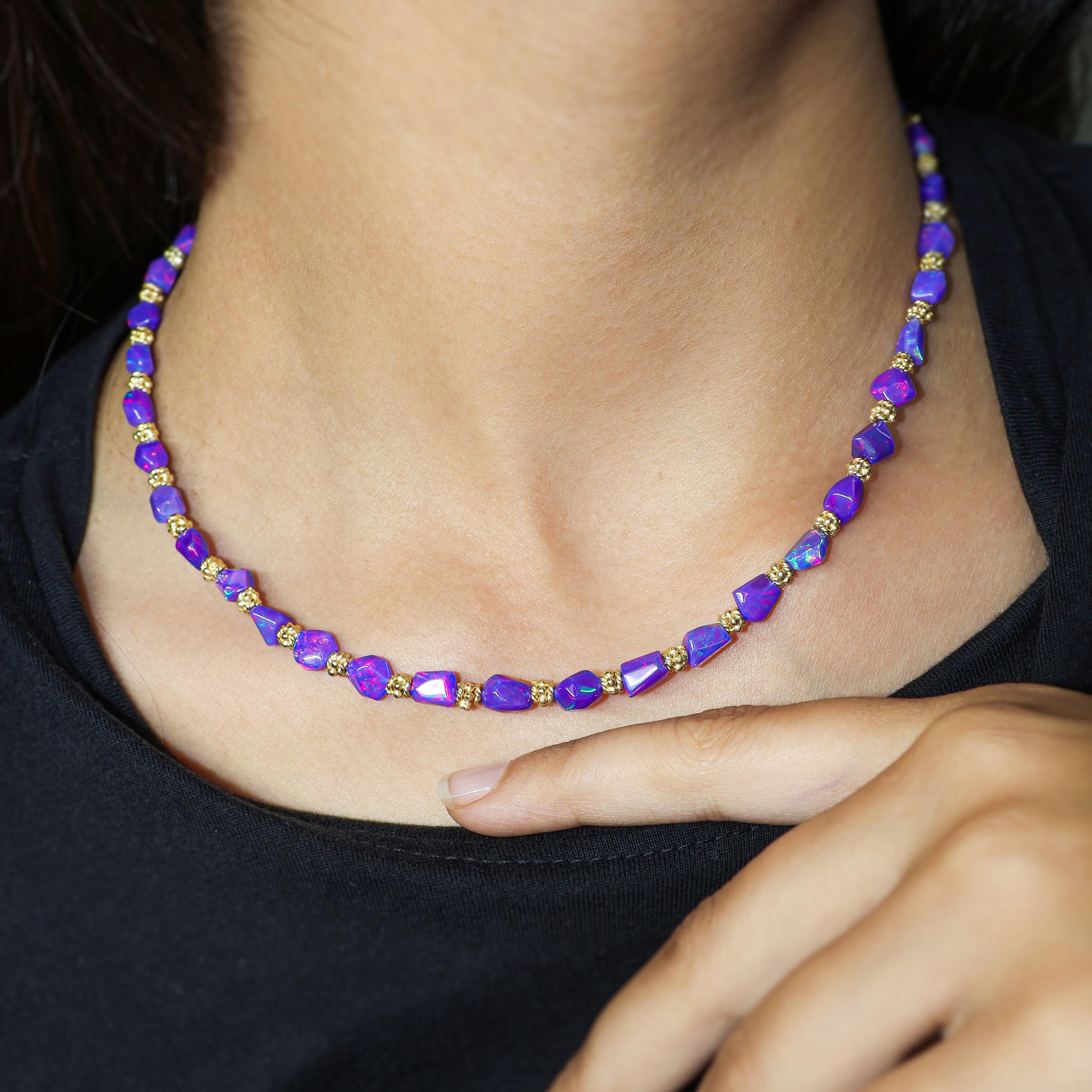 Natural Lavender Opal Tumble Separator Necklace
