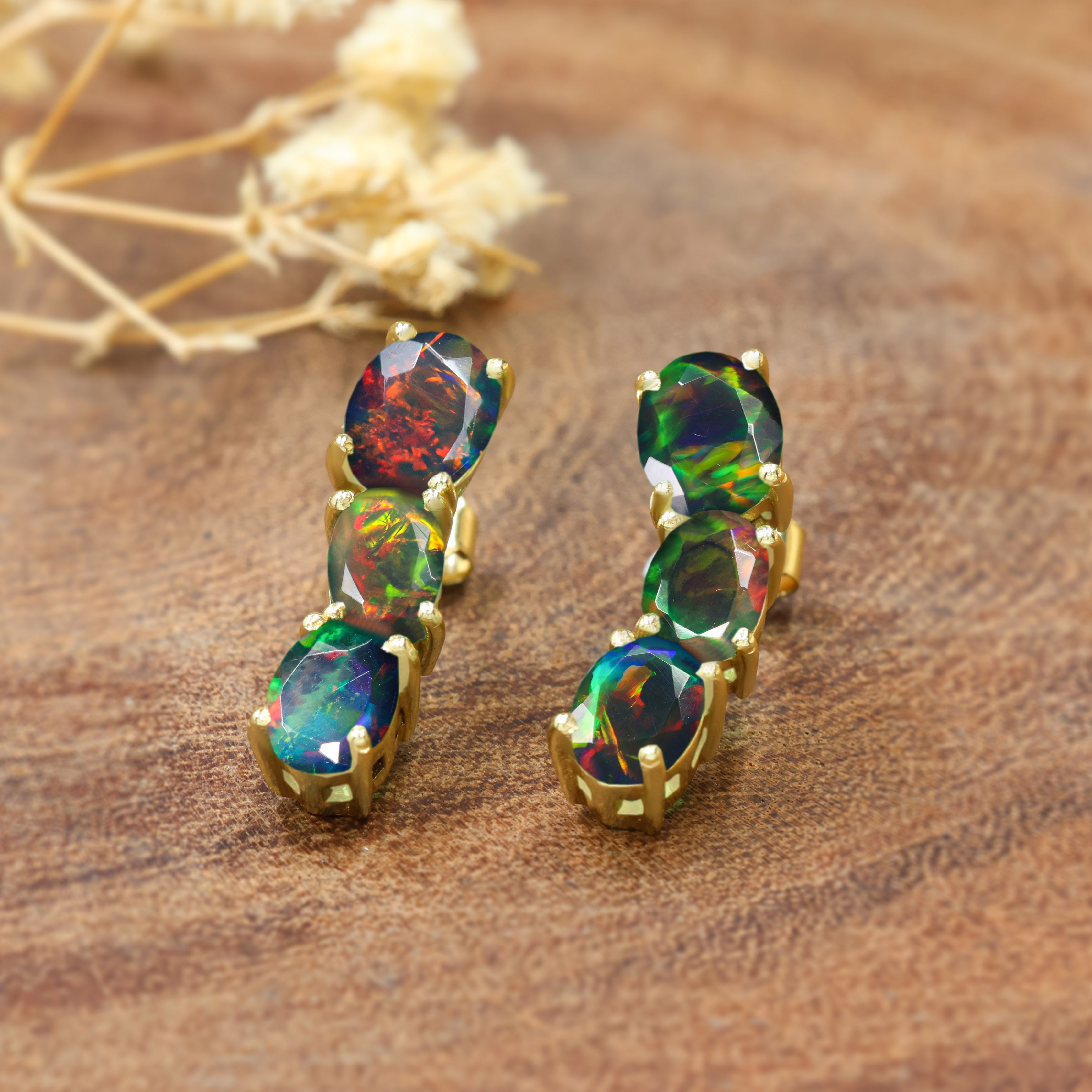 BLACK OPAL EARRING