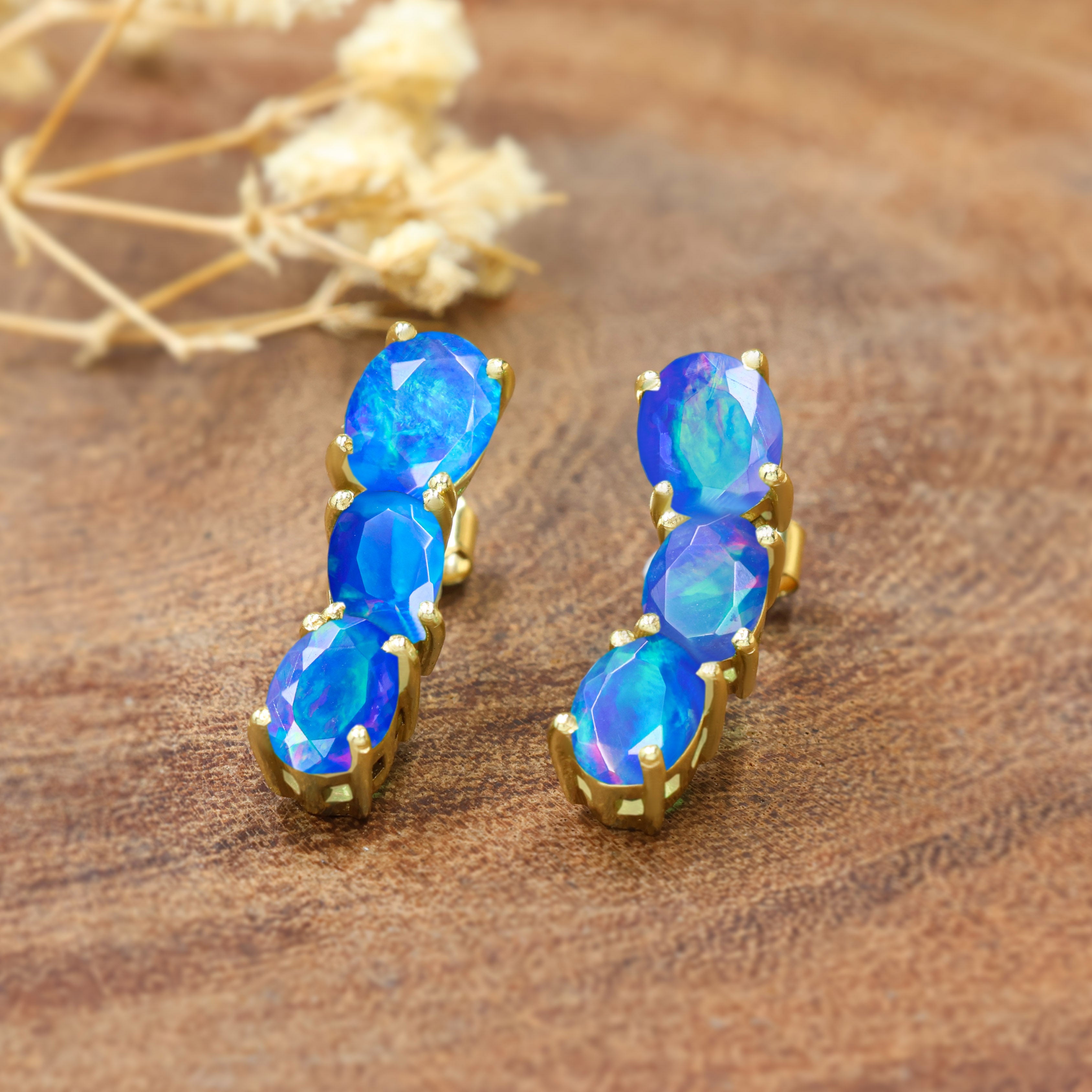 BLUE OPAL EARRING