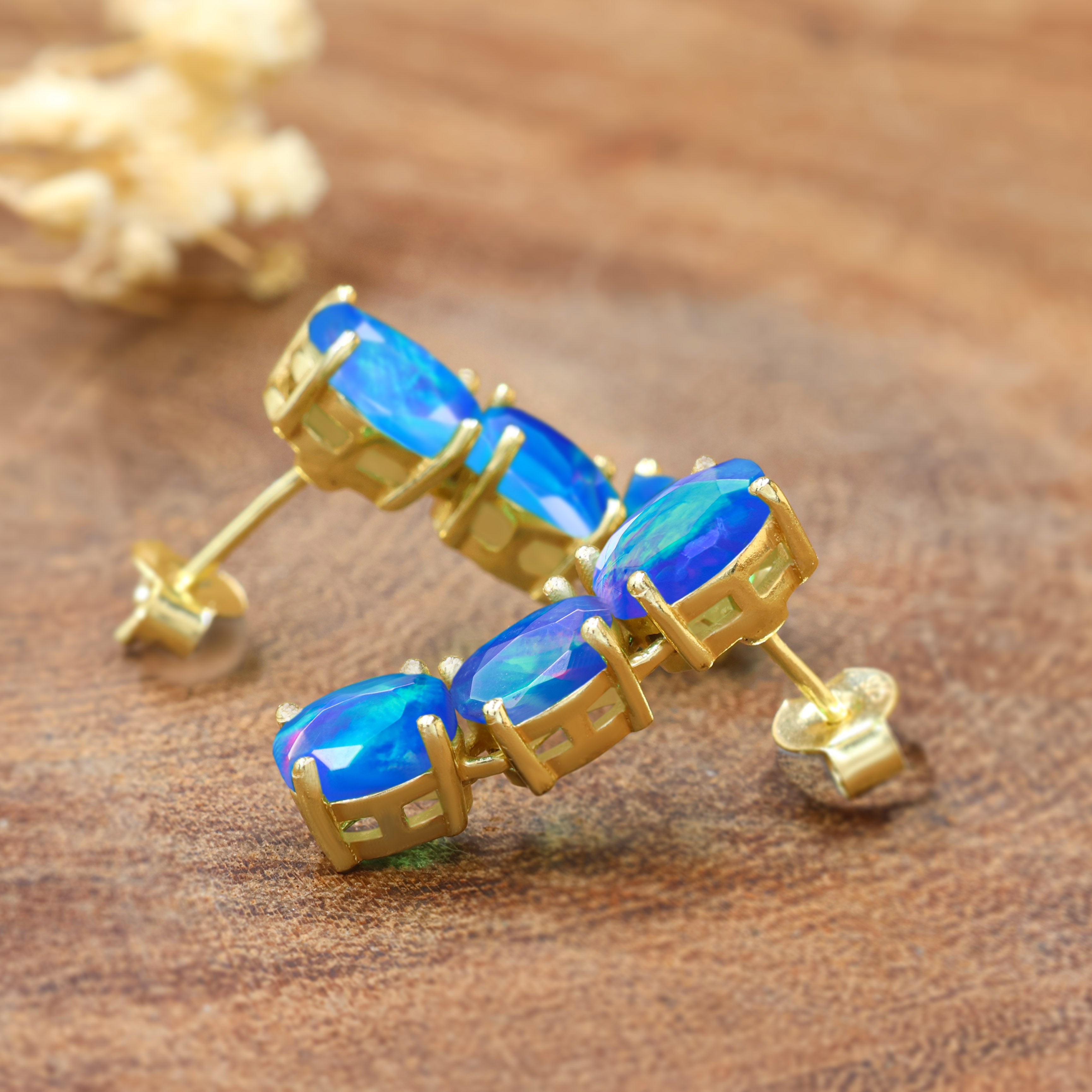 BLUE OPAL EARRING