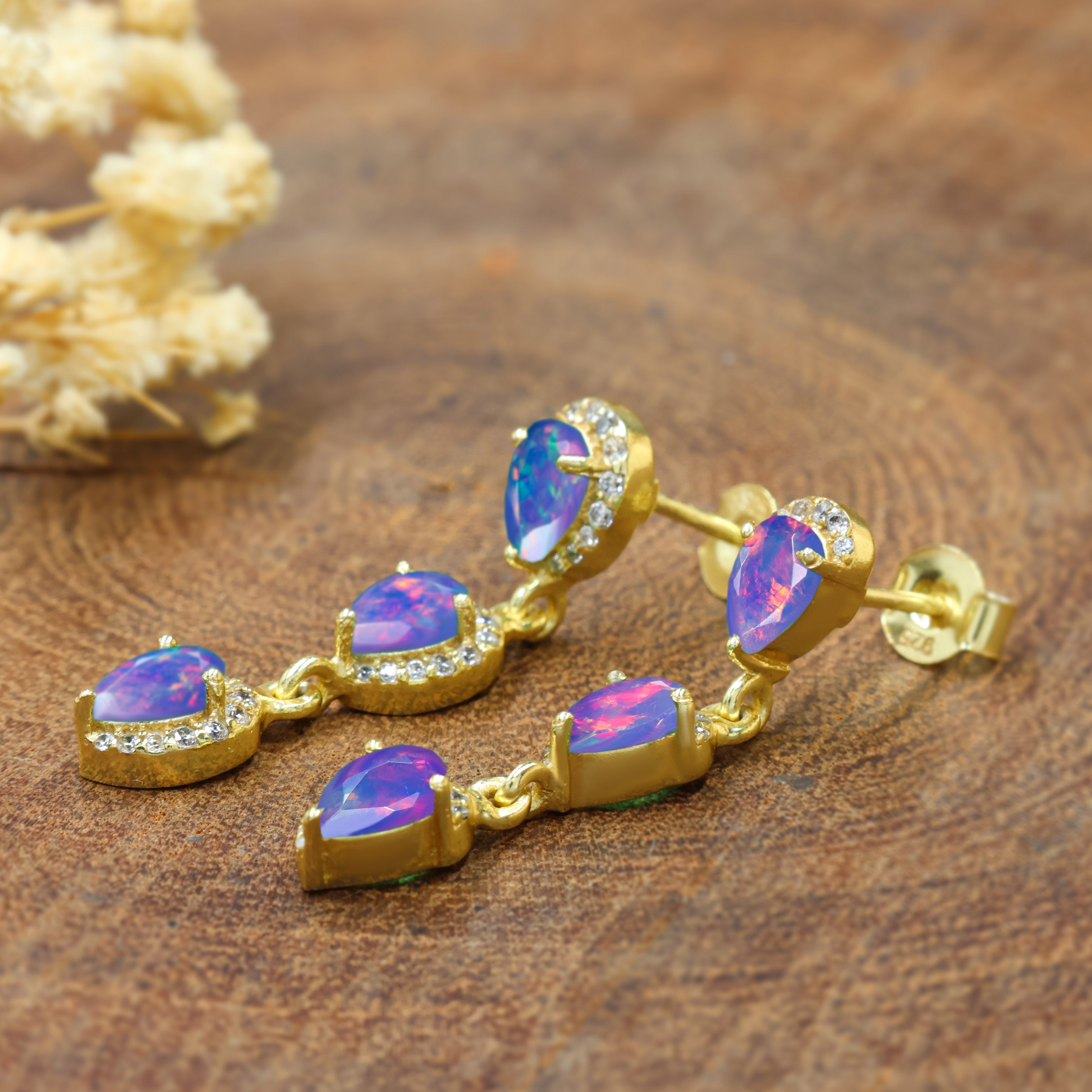 LAVENDER OPAL EARRING