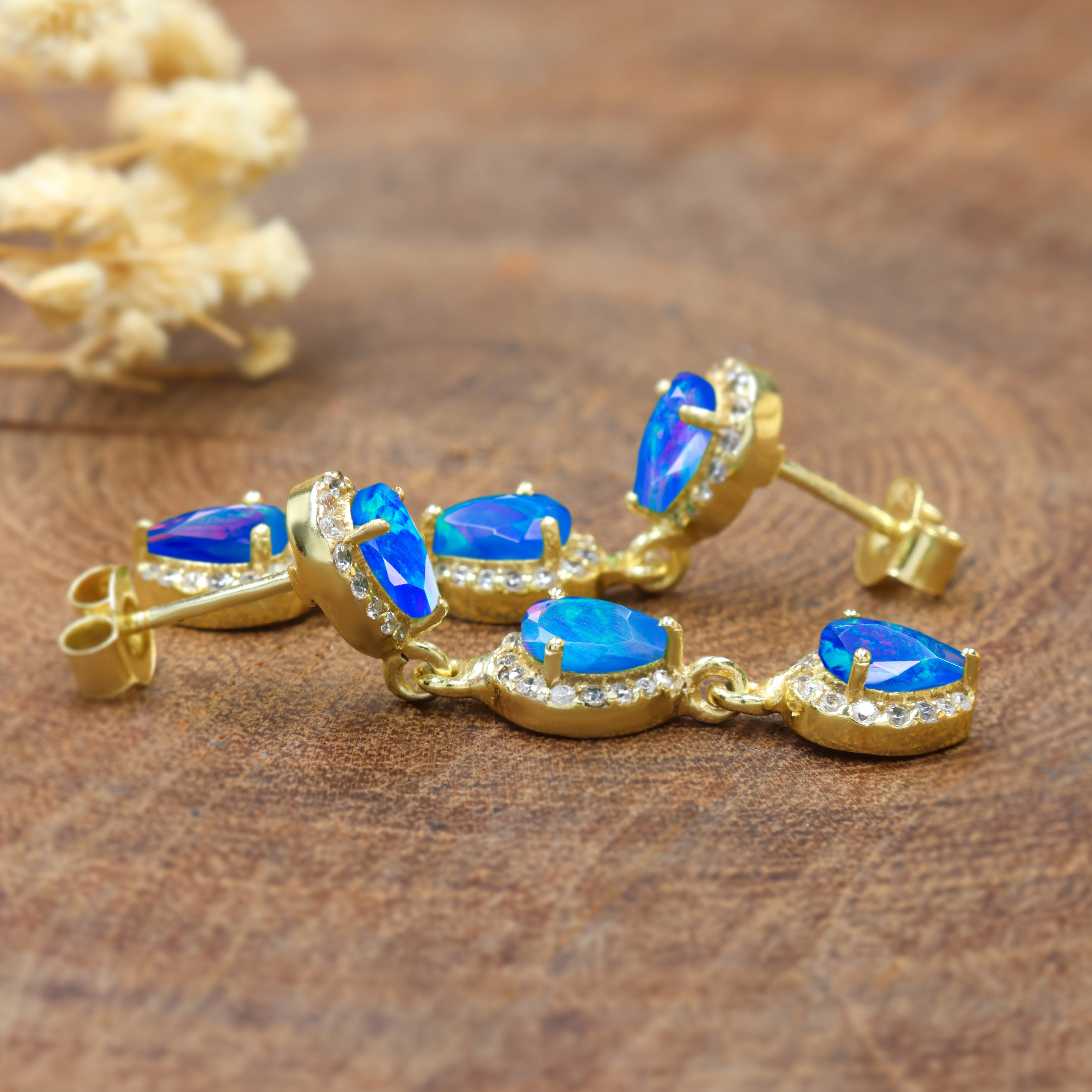 BLUE OPAL EARRING