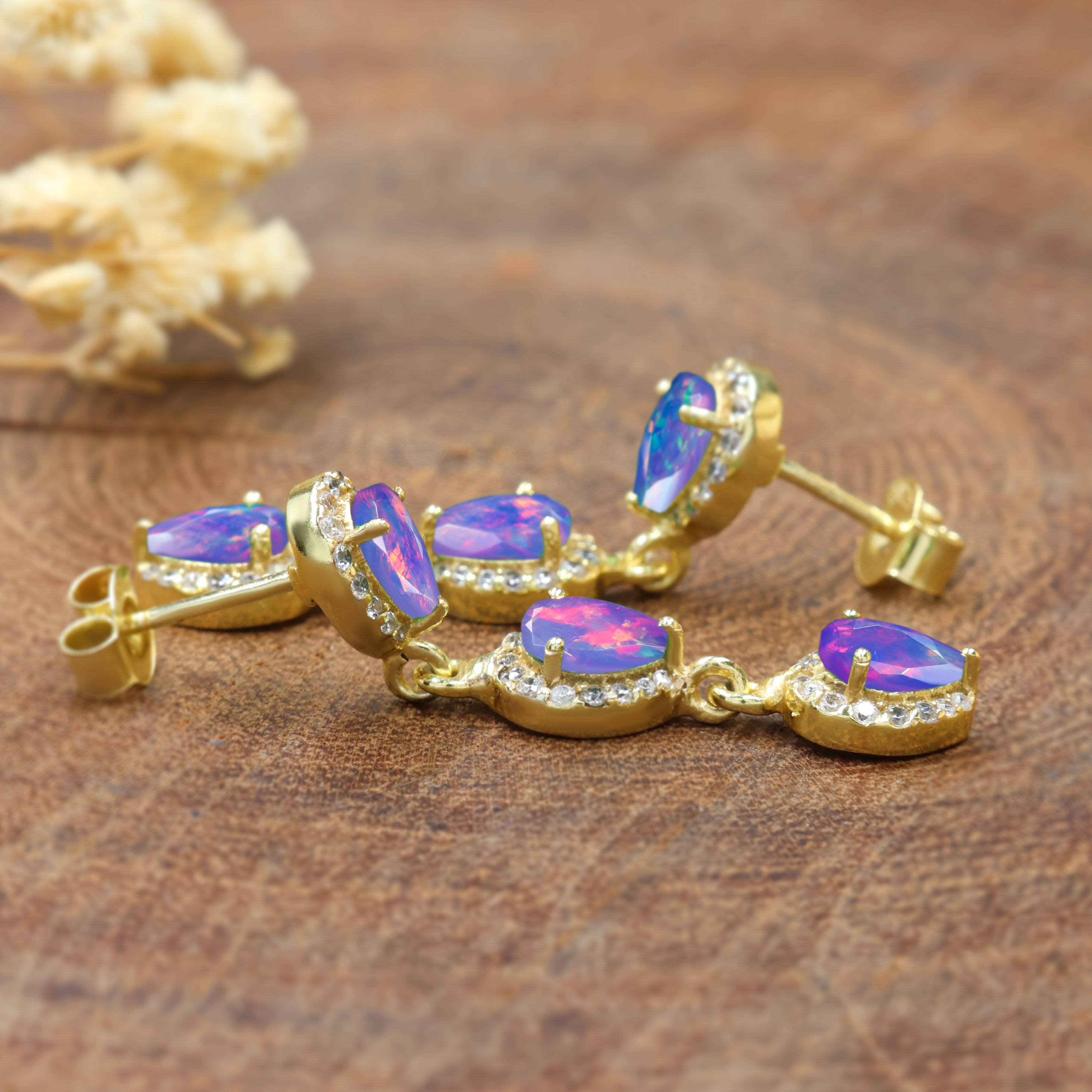 LAVENDER OPAL EARRING