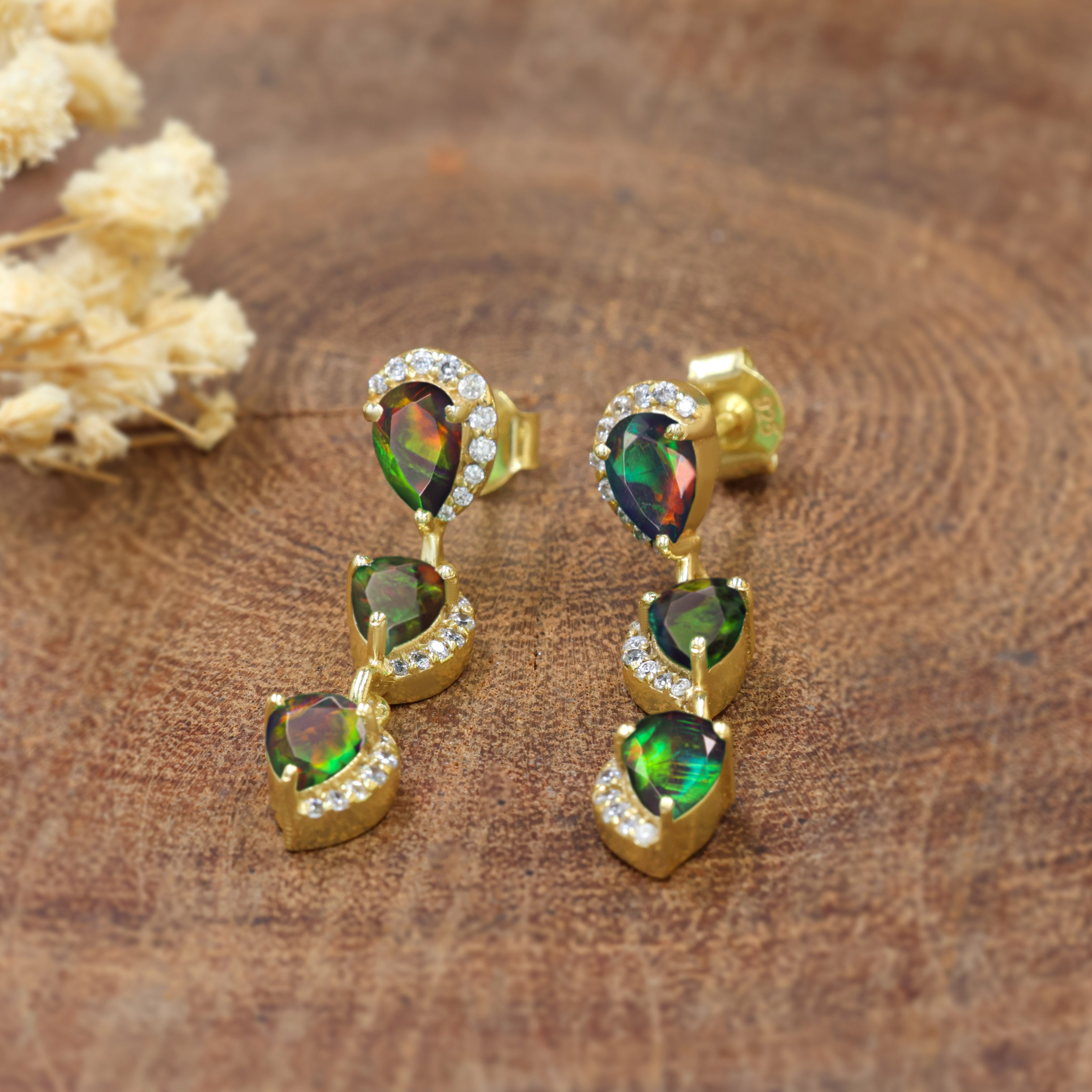 BLACK OPAL EARRING