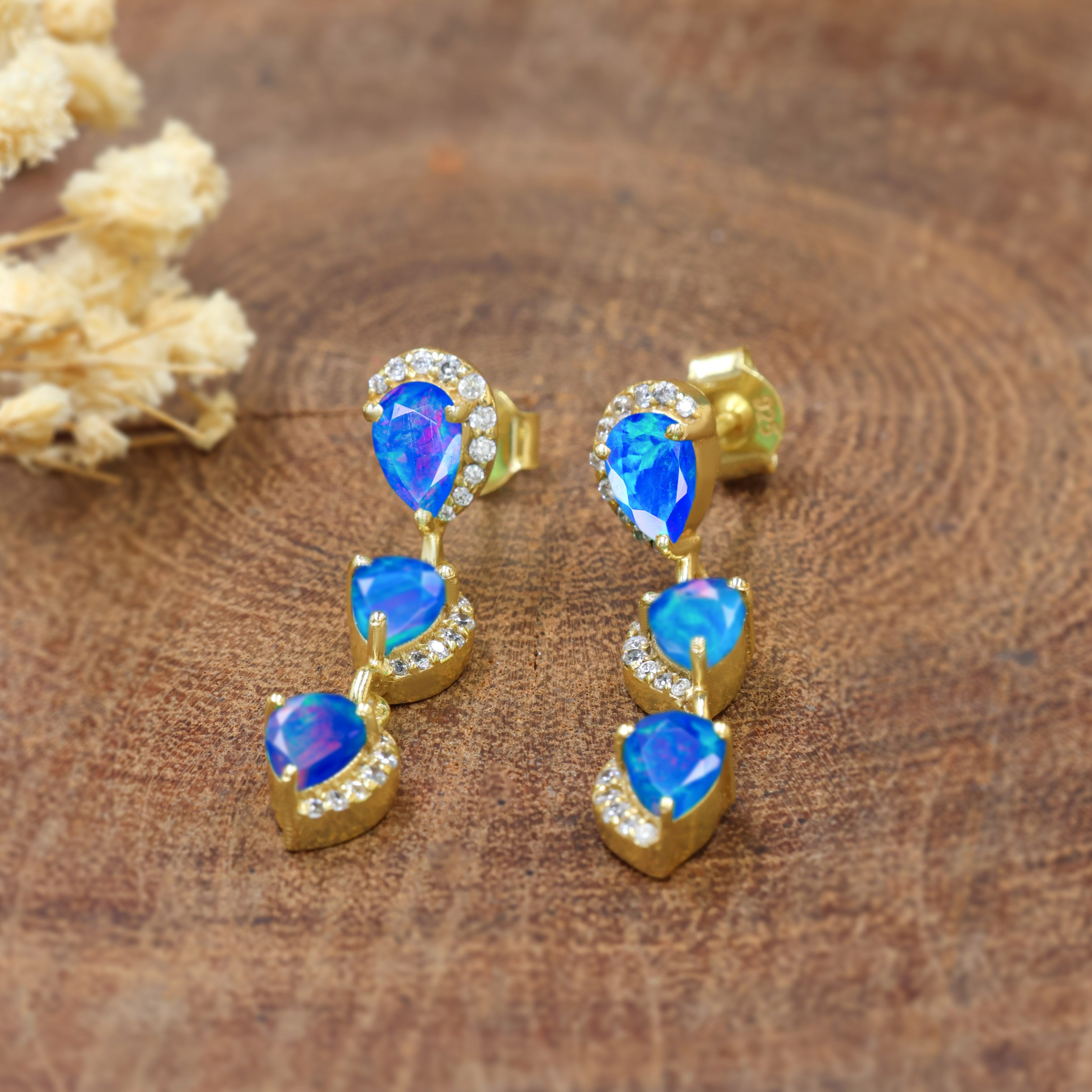 BLUE OPAL EARRING