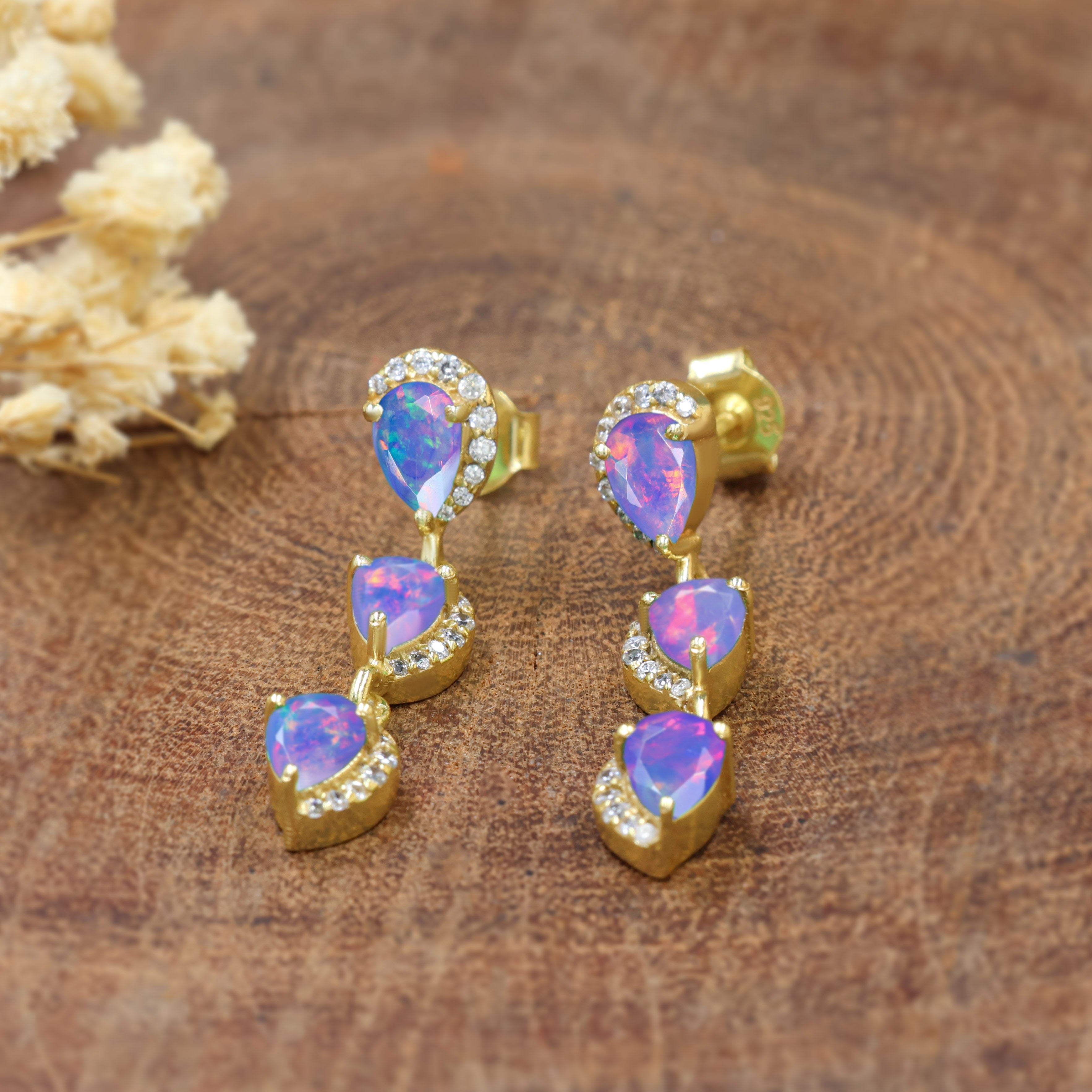 LAVENDER OPAL EARRING