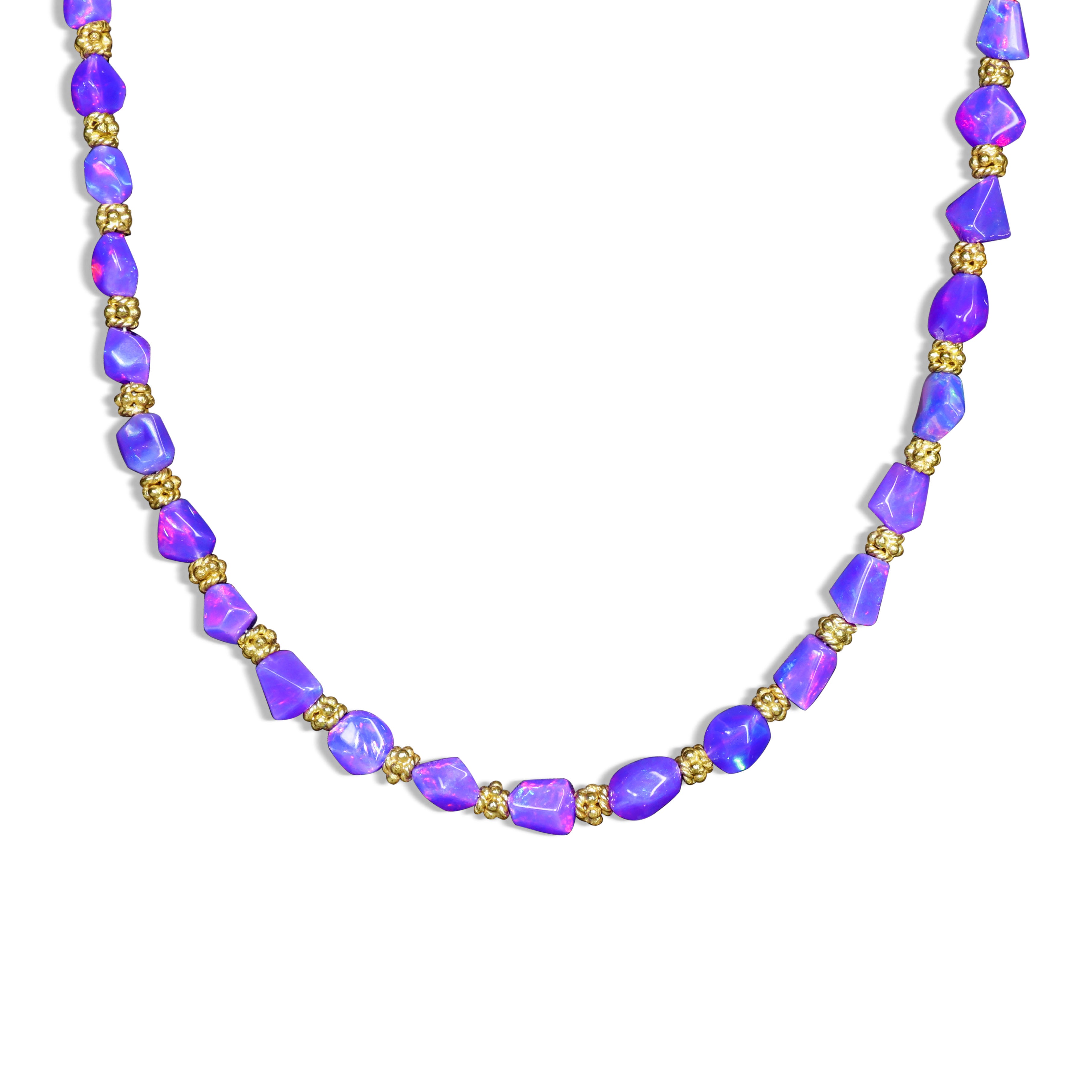 Lavender Opal Beads Necklace